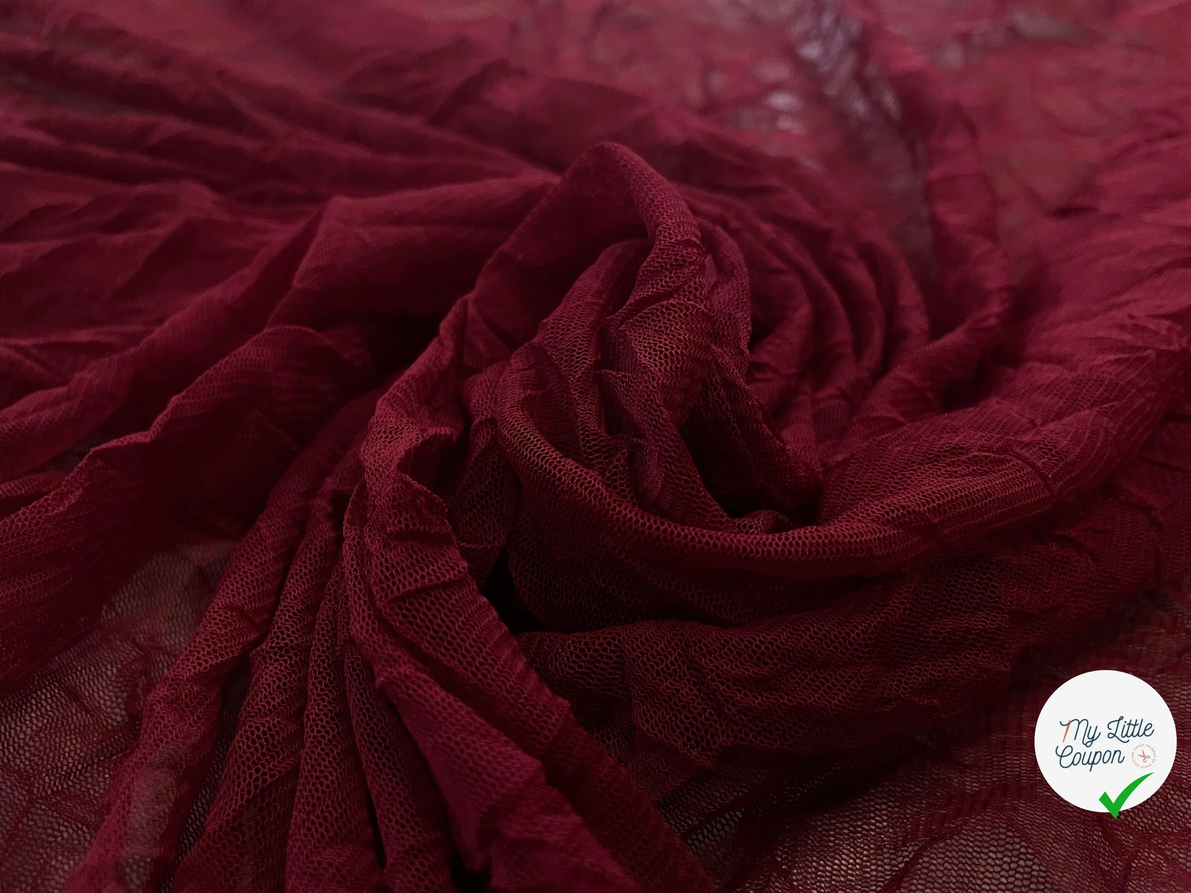 RÉSILLE FINE LYCRA ROUGE AMOUR EFFET FROISSÉ - My Little Coupon - tissu - coudre