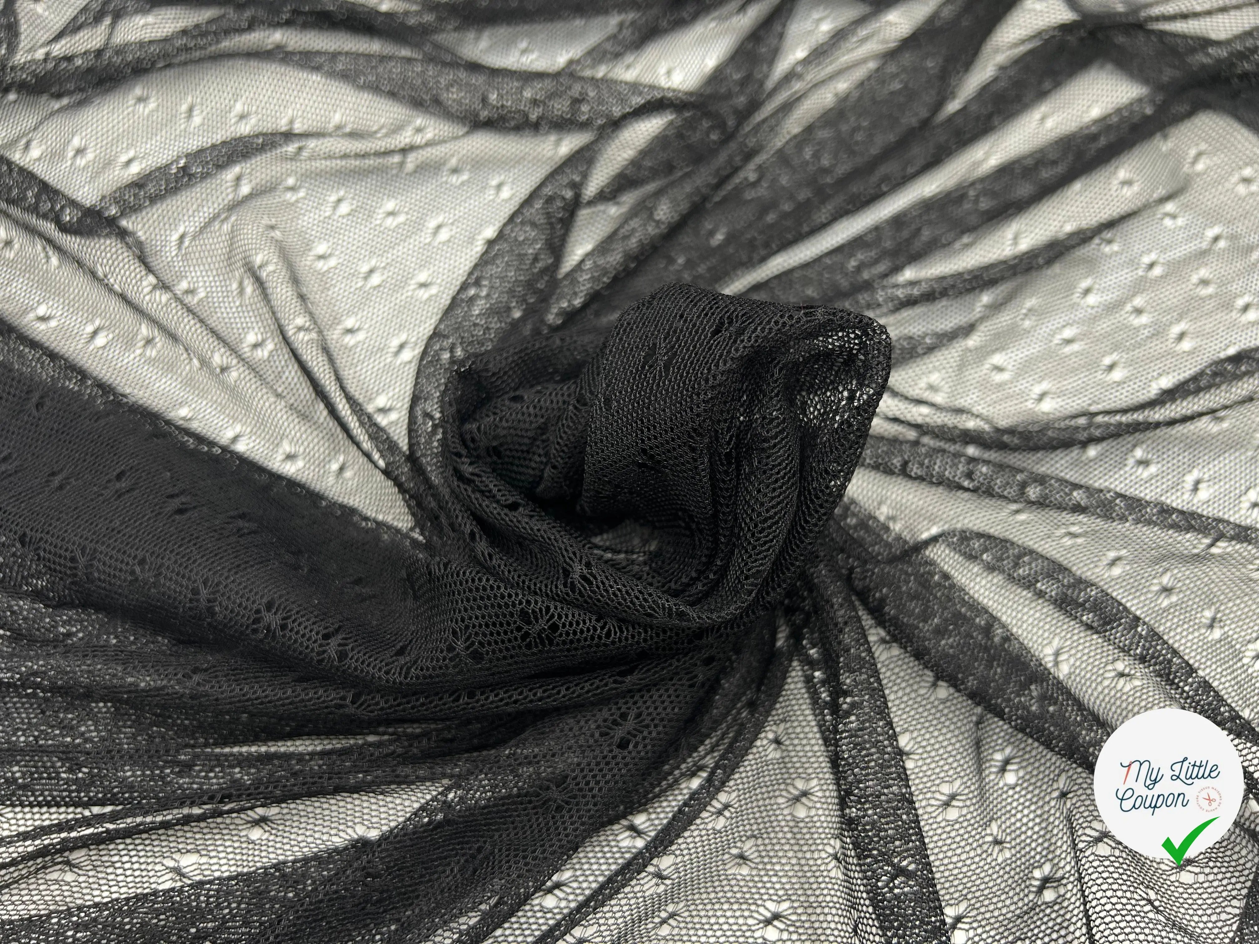 RÉSILLE NOIRE PETITES FLEURS - coupon de tissu de 3 mètres - My Little Coupon - tissu - coudre