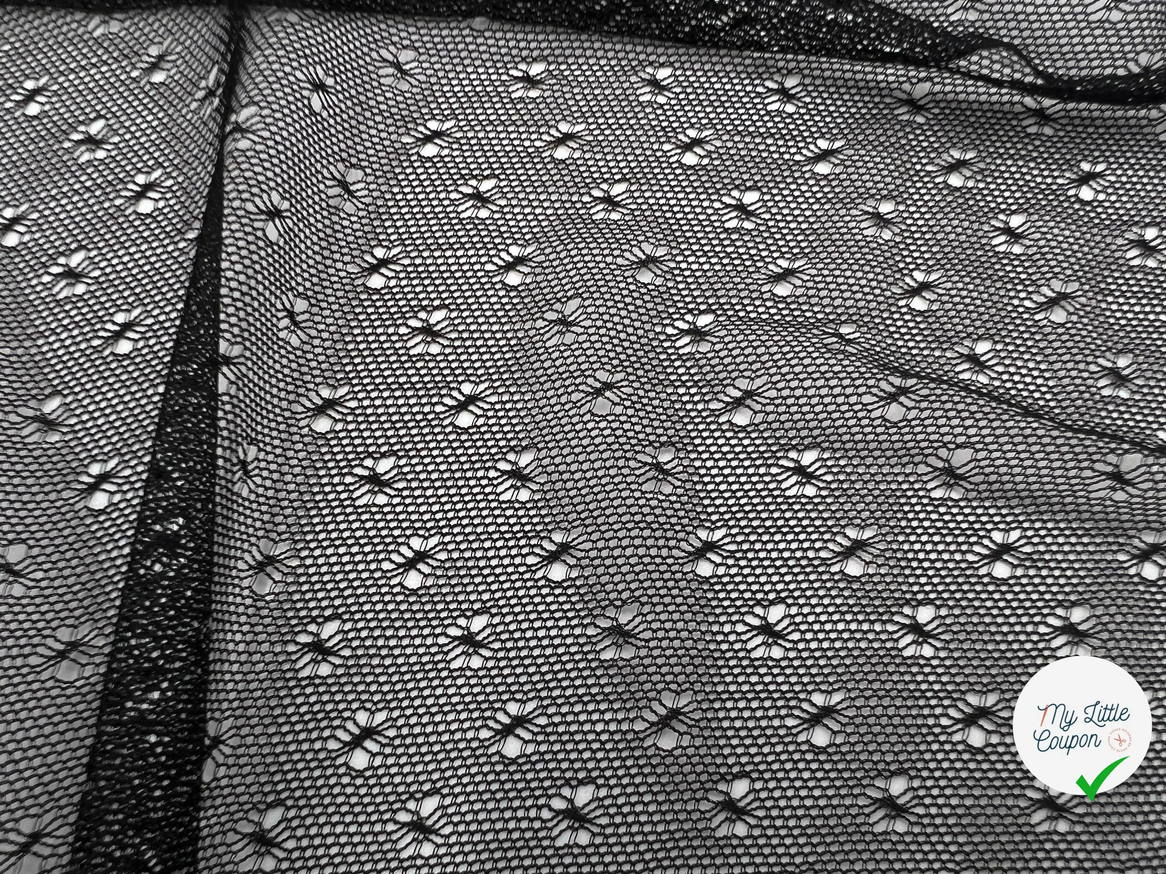 RÉSILLE NOIRE PETITES FLEURS - coupon de tissu de 3 mètres - My Little Coupon - tissu - coudre