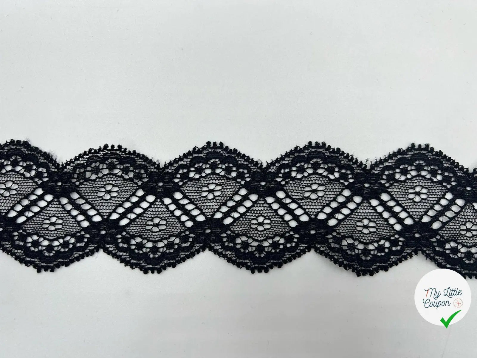 RUBAN DENTELLE ÉLASTIQUE NOIR - My Little Coupon - tissu - coudre