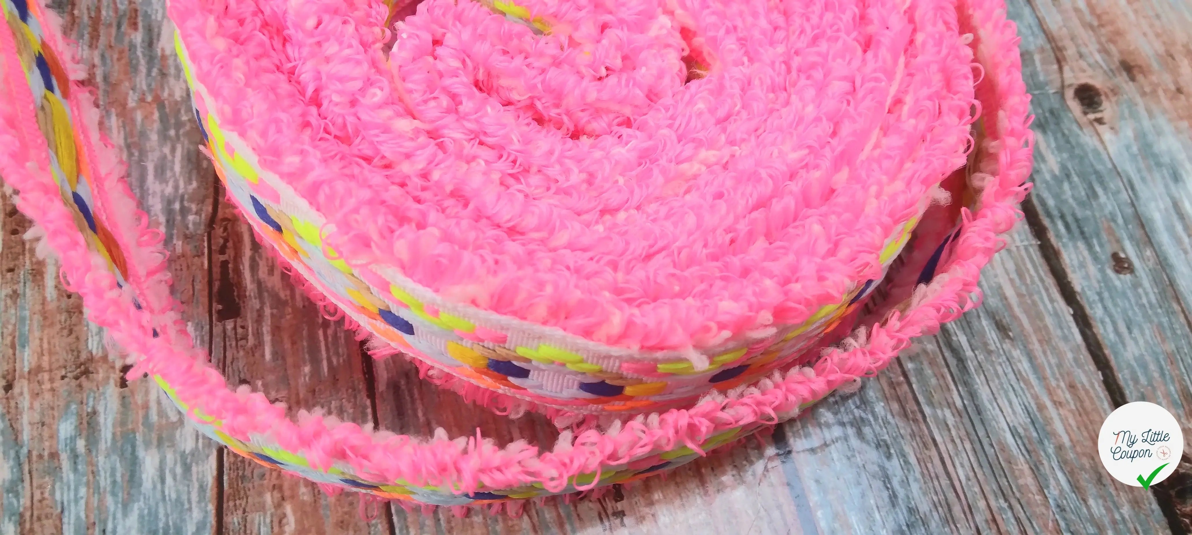 RUBAN MOTIF AZTÈQUE ROSE BONBON - My Little Coupon