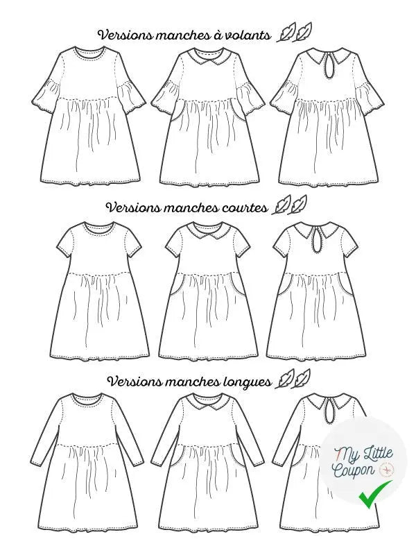 Robe Linotte | Du 3 au 12 ans | Marmaï Patterns - My Little Coupon - tissu - coudre