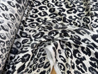 SATIN 100% VISCOSE SUPER FLUIDE ET DOUCE FOND ÉCRU LÉOPARD NOIR - My Little Coupon