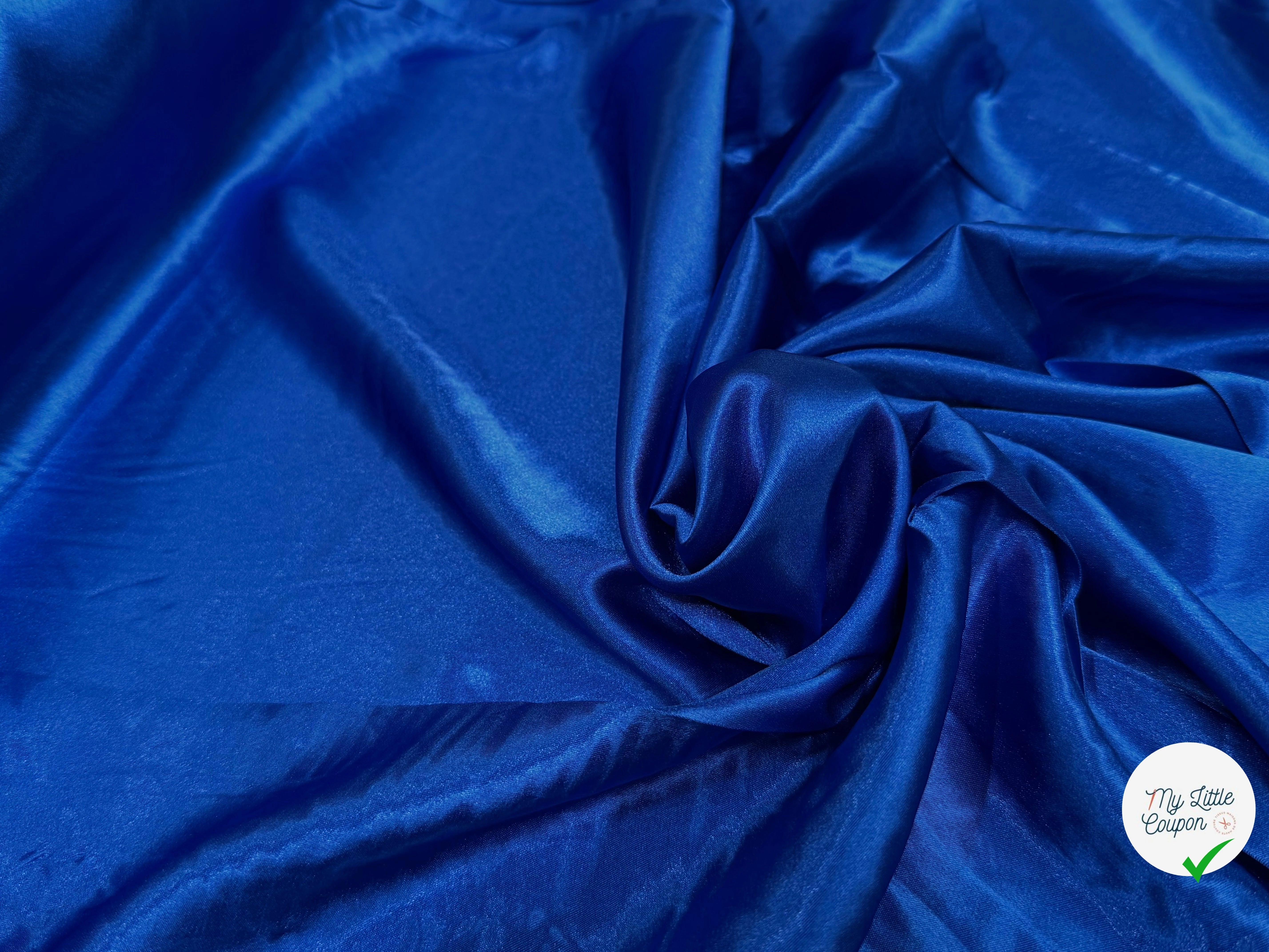 SATIN BLEU FLUIDE LÉGÈREMENT STRETCH - My Little Coupon