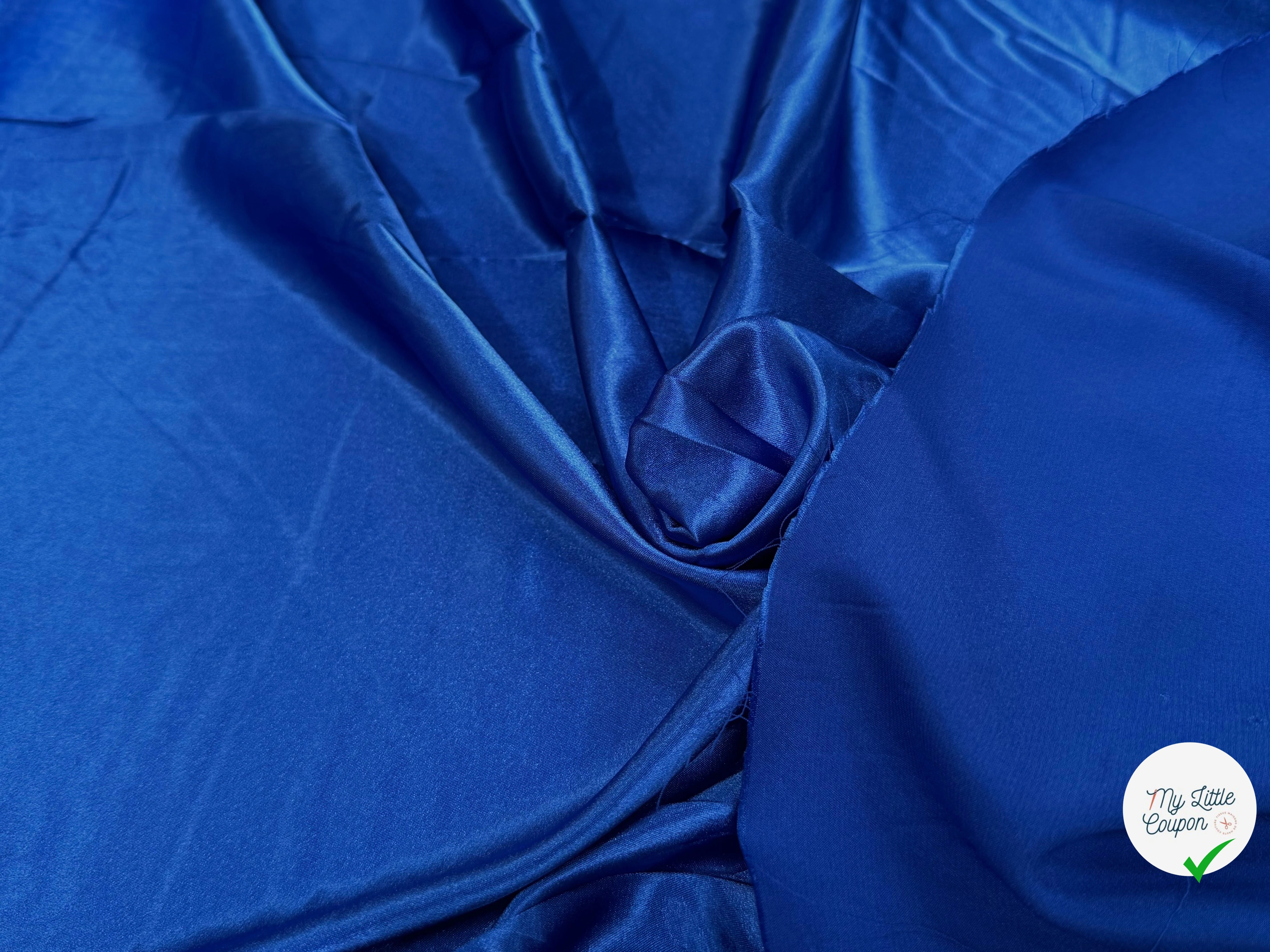SATIN BLEU FLUIDE LÉGÈREMENT STRETCH - My Little Coupon