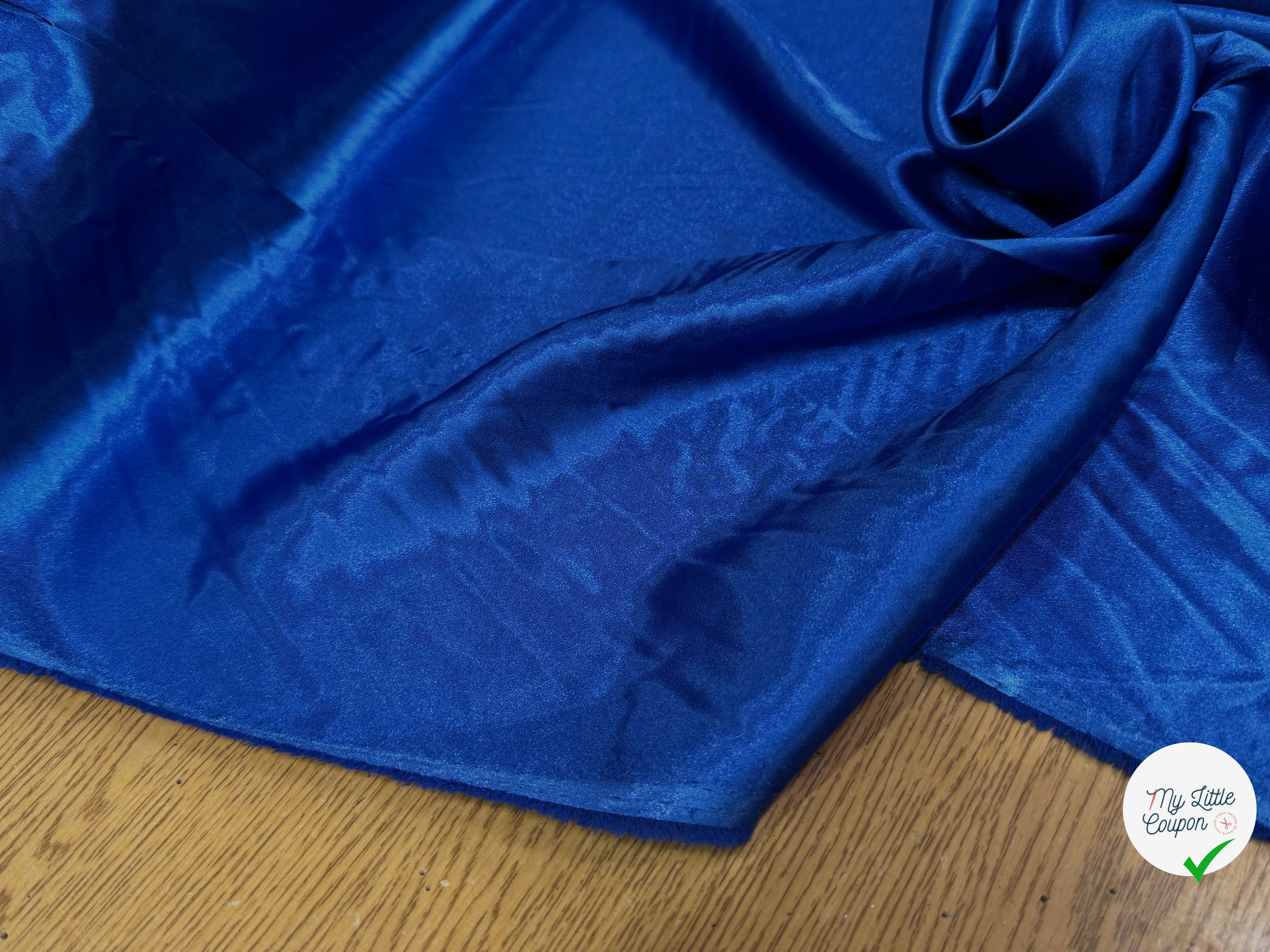SATIN BLEU FLUIDE LÉGÈREMENT STRETCH - My Little Coupon