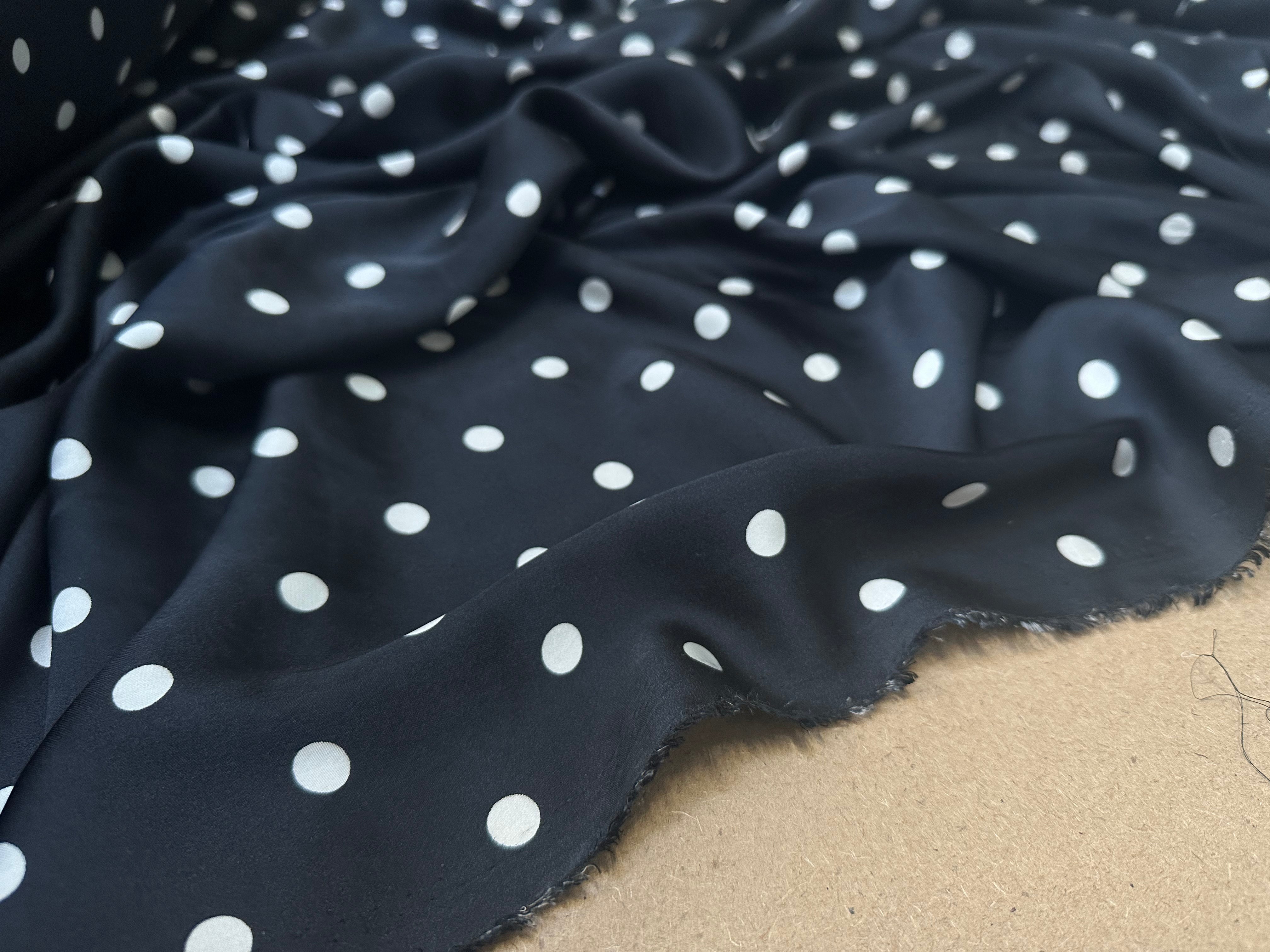 SATIN CHIC POIS BLANC FOND NOIR - My Little Coupon
