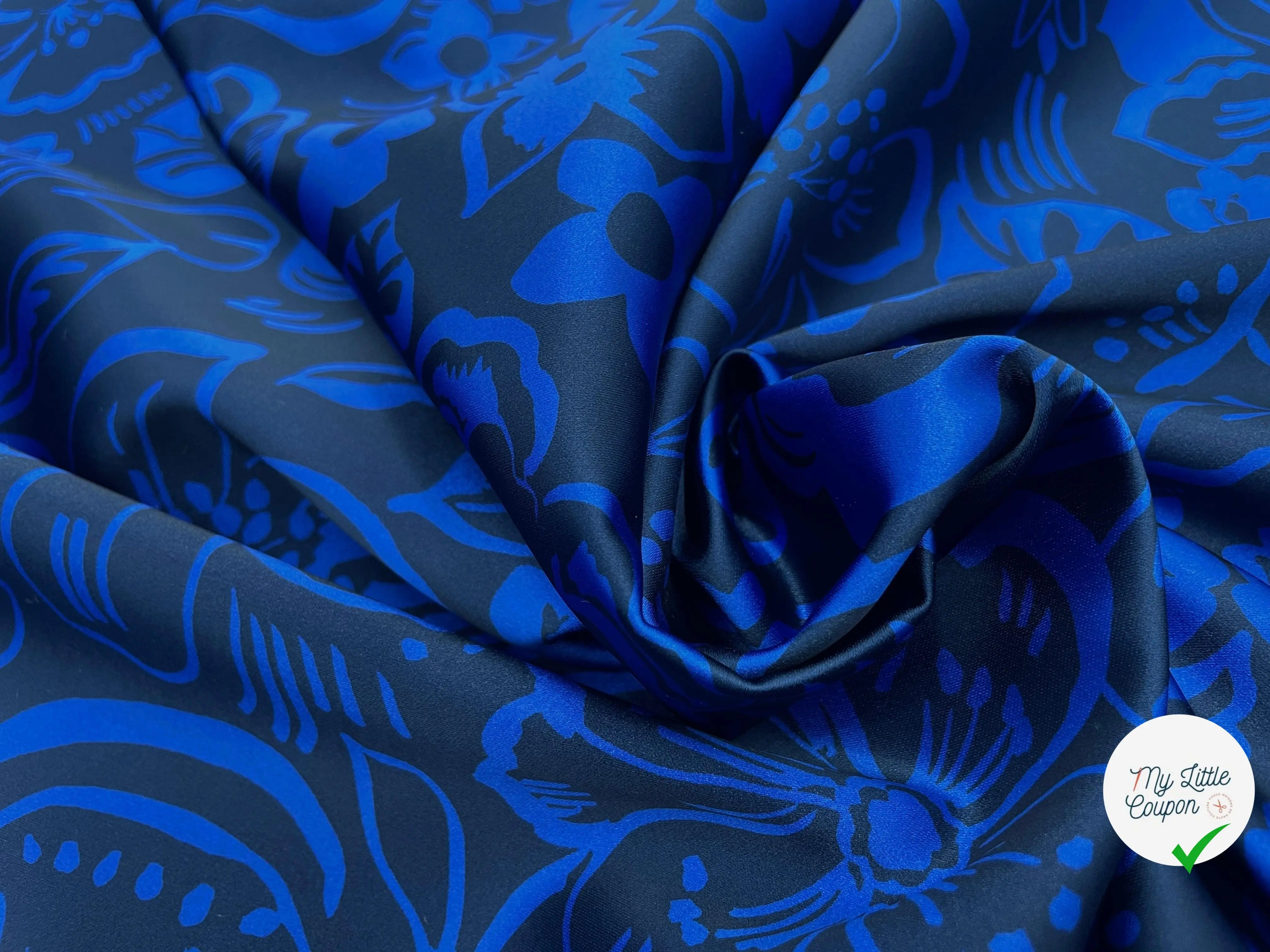 SATIN COCKTAIL LOURD IMPRIMÉ FLORAL - My Little Coupon - tissu - coudre