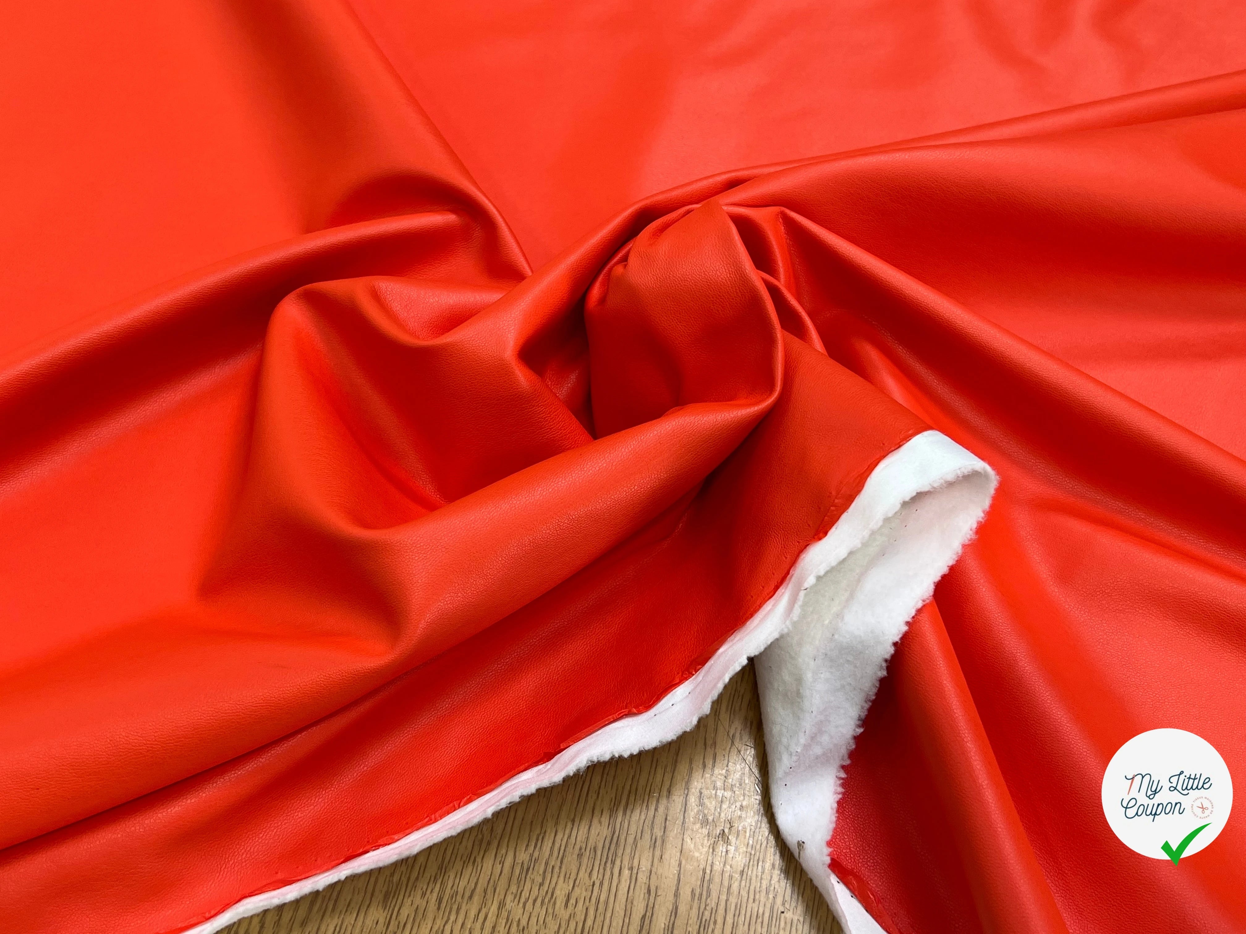 SATIN CUIR ORANGE ENVERS MICROPOLAIRE BLANCHE - My Little Coupon