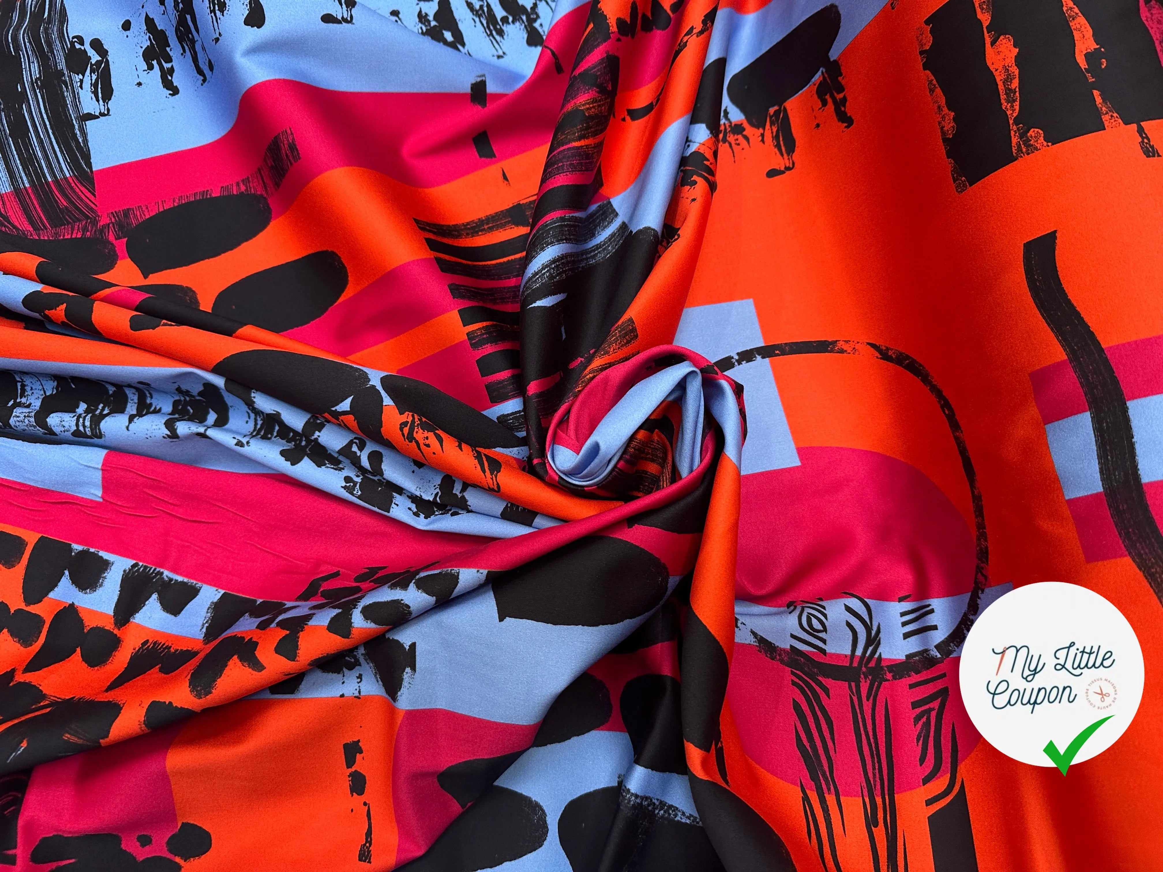 SATIN DE COTON ABSTRCT FUSION - My Little Coupon