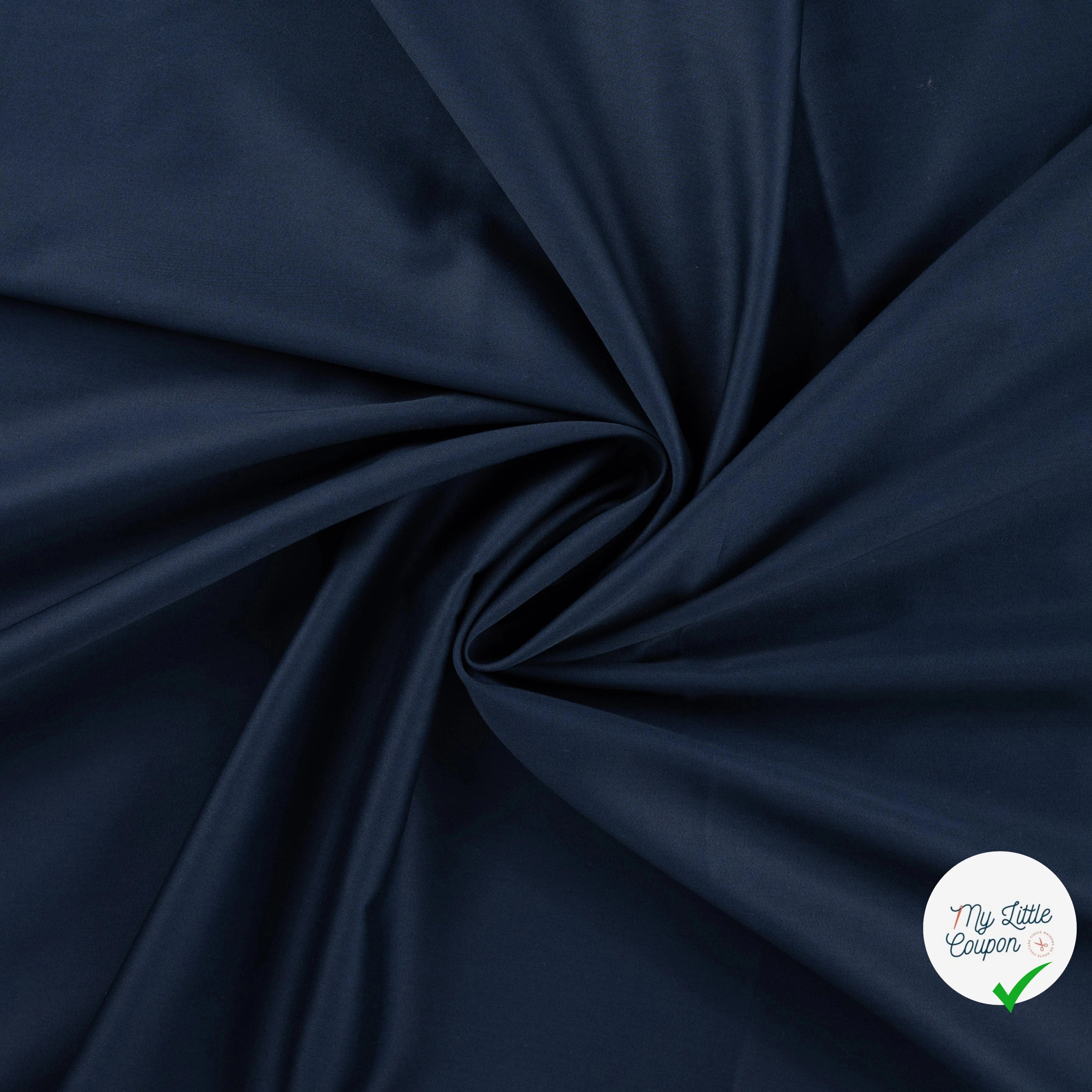 SATIN DE COTON BLEU MARINE - My Little Coupon