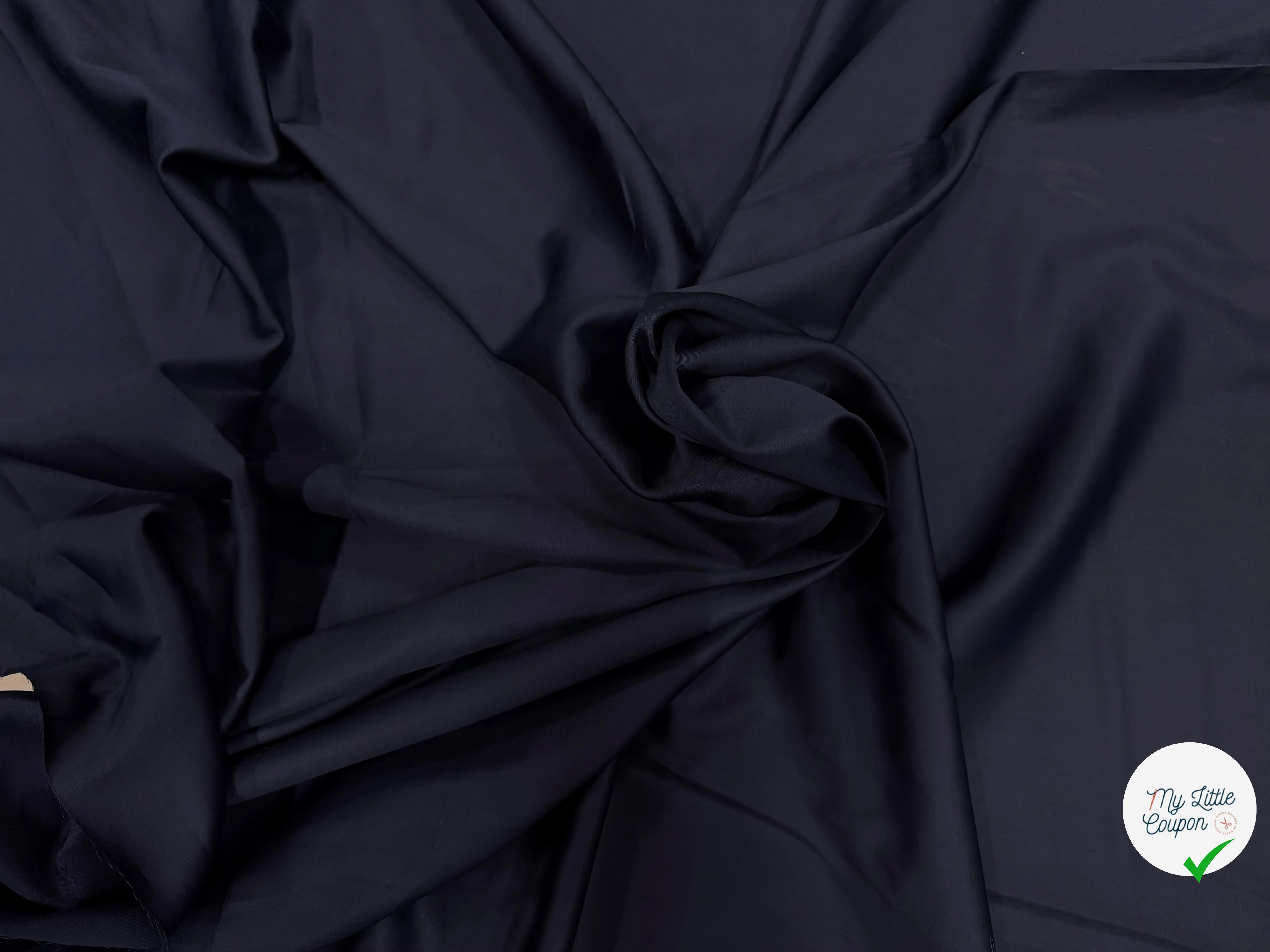 SATIN DE COTON BLEU MARINE - My Little Coupon