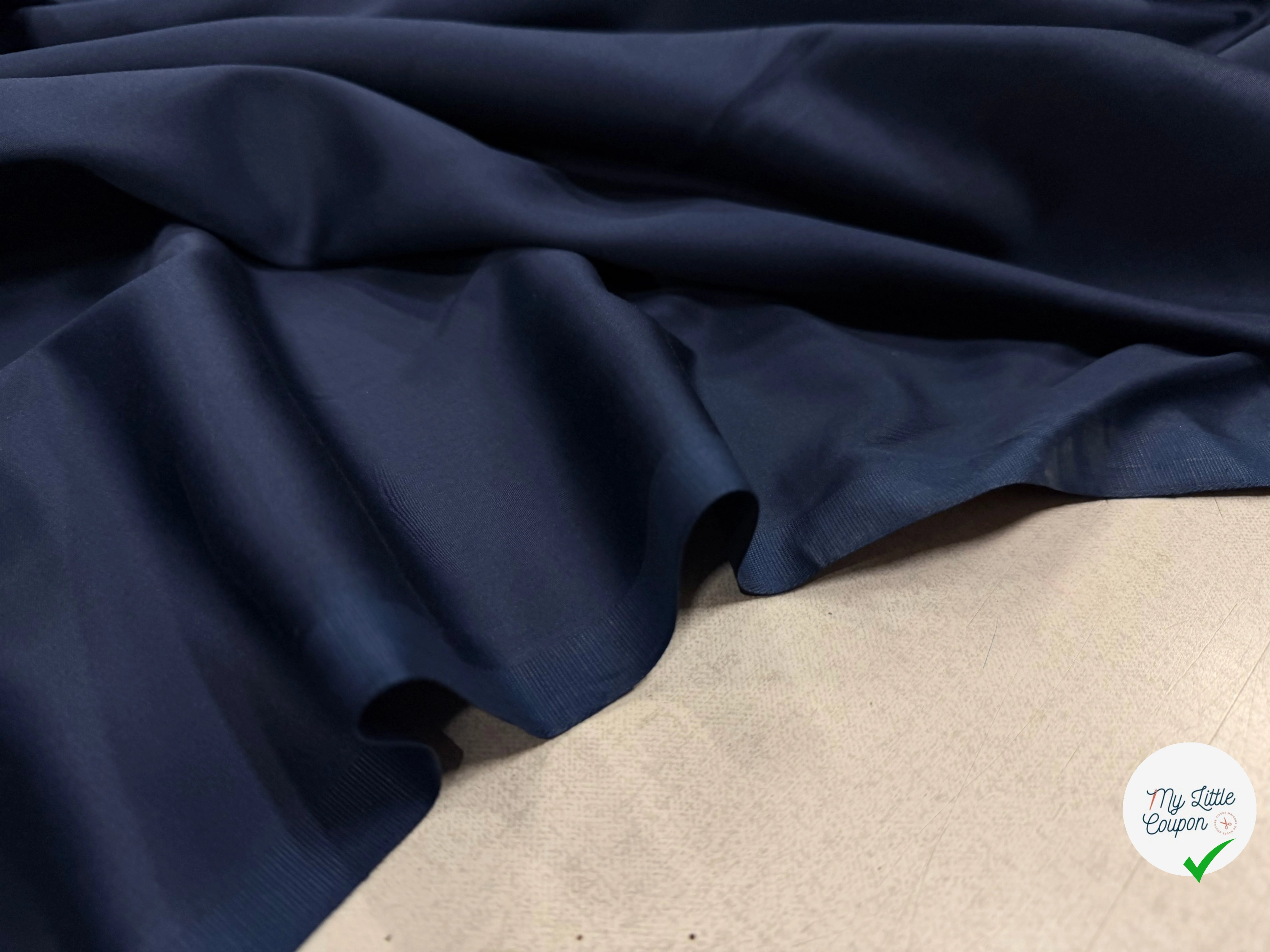 SATIN DE COTON BLEU MARINE - My Little Coupon
