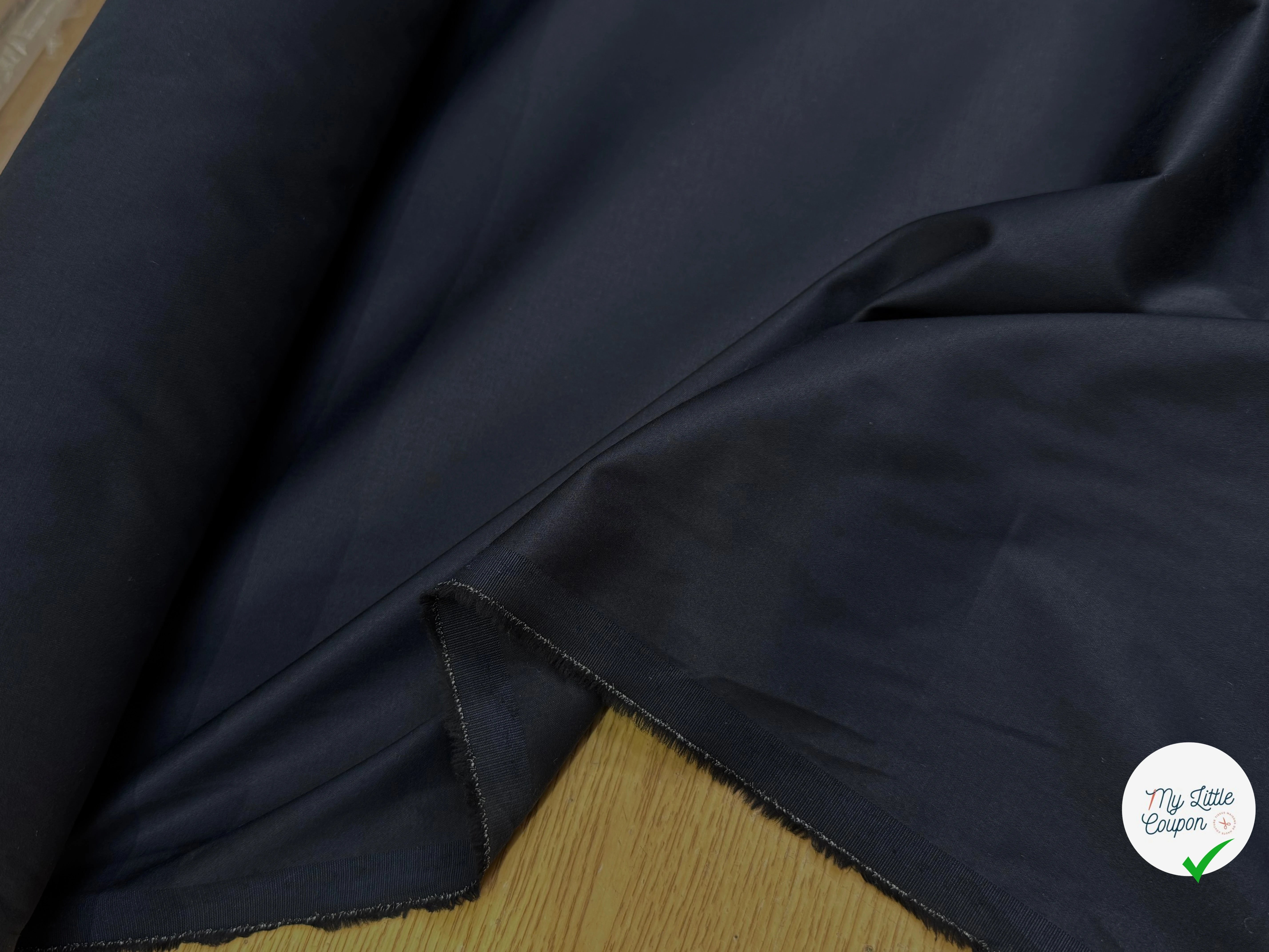 SATIN DE COTON BLEU NUIT 5% ÉLASTHANNE COUTURE - My Little Coupon