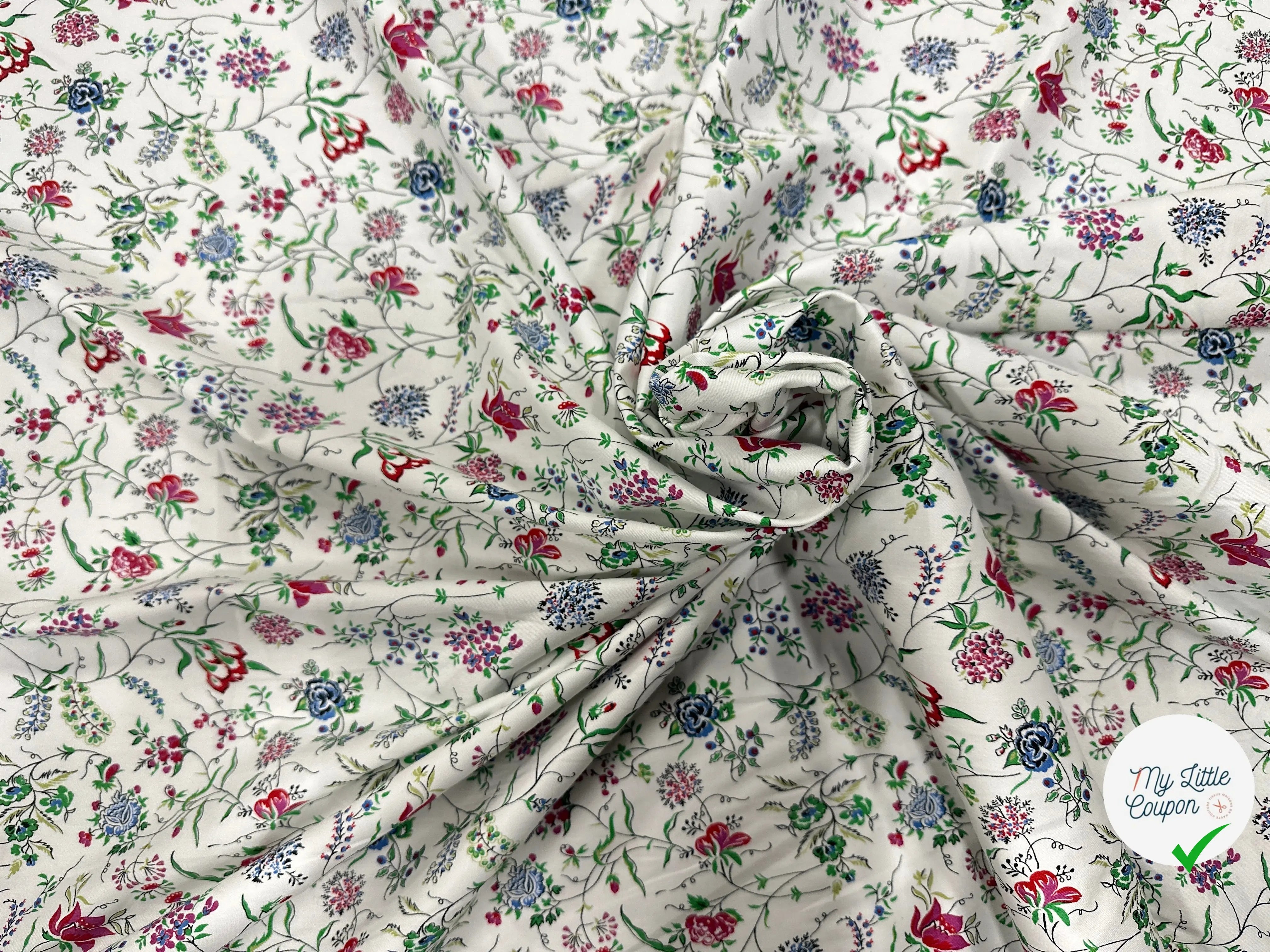 SATIN DE COTON FINEMENT SERGÉ PARADISIO DI FIORI - My Little Coupon