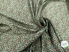 SATIN DE COTON FLEURS FOND VERT PREMIUM COMO - My Little Coupon