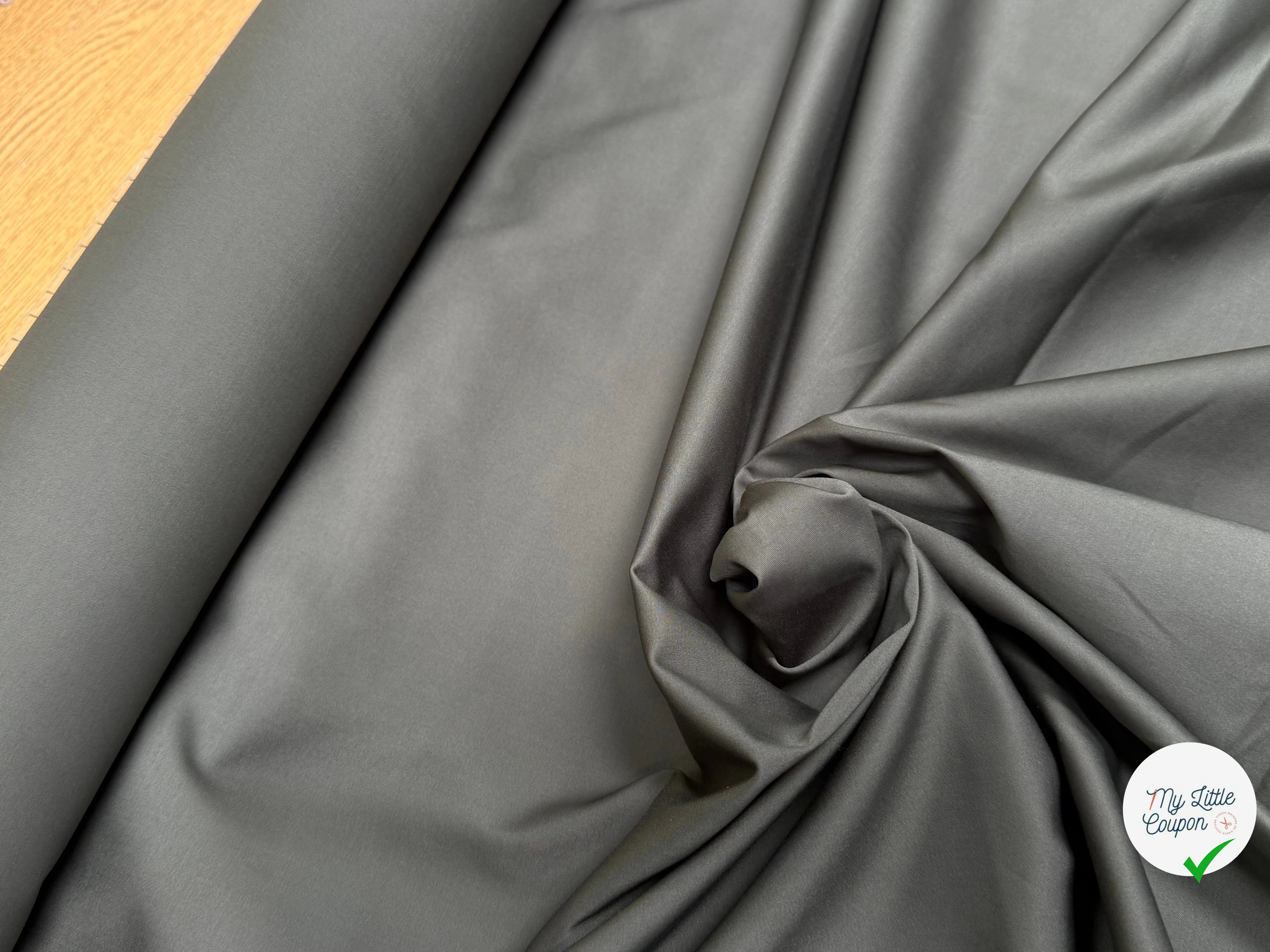 SATIN DE COTON GRIS FONCÉ QUALITÉ COUTURE STRETCH - My Little Coupon