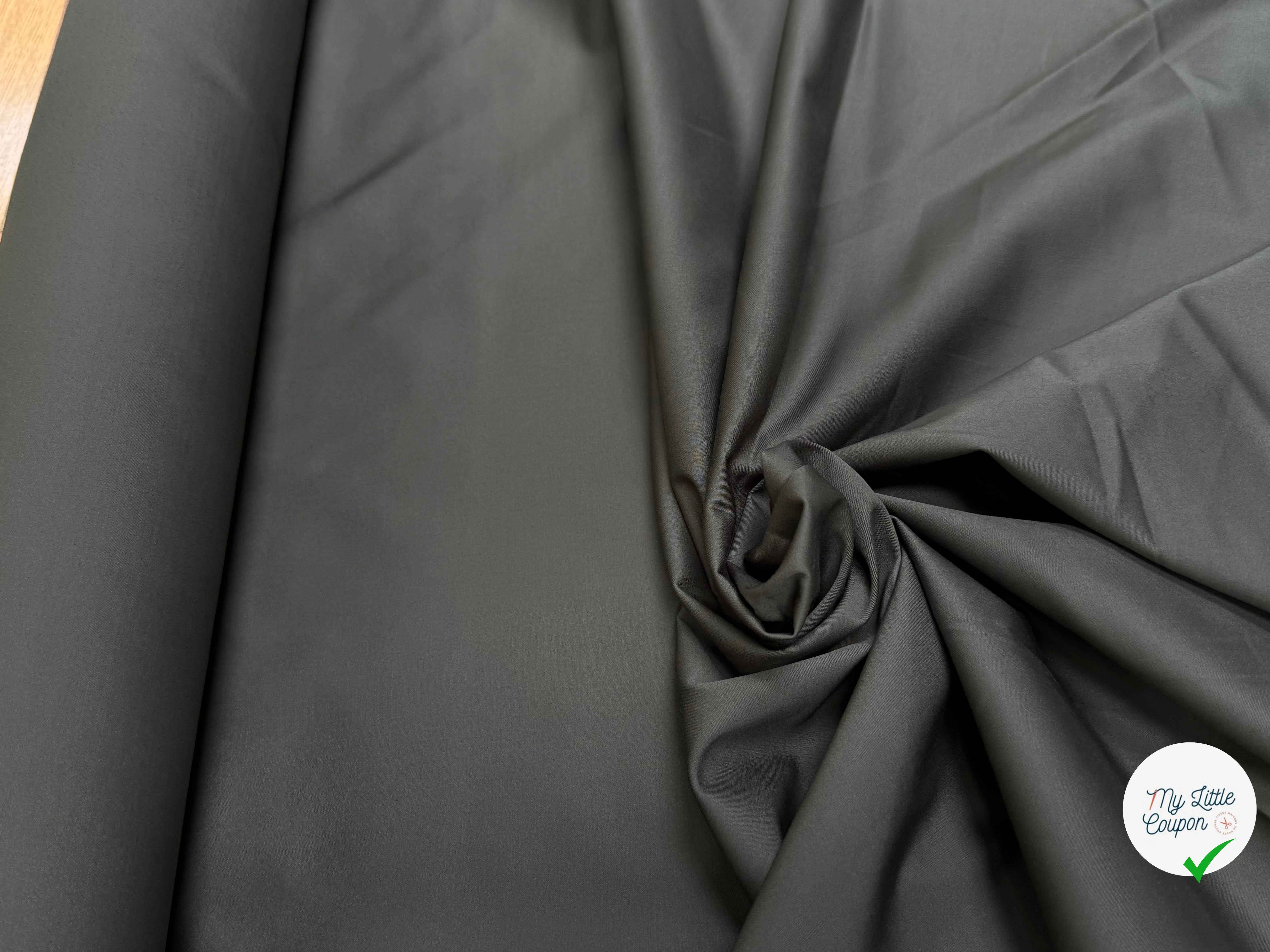SATIN DE COTON GRIS FONCÉ QUALITÉ COUTURE STRETCH - My Little Coupon