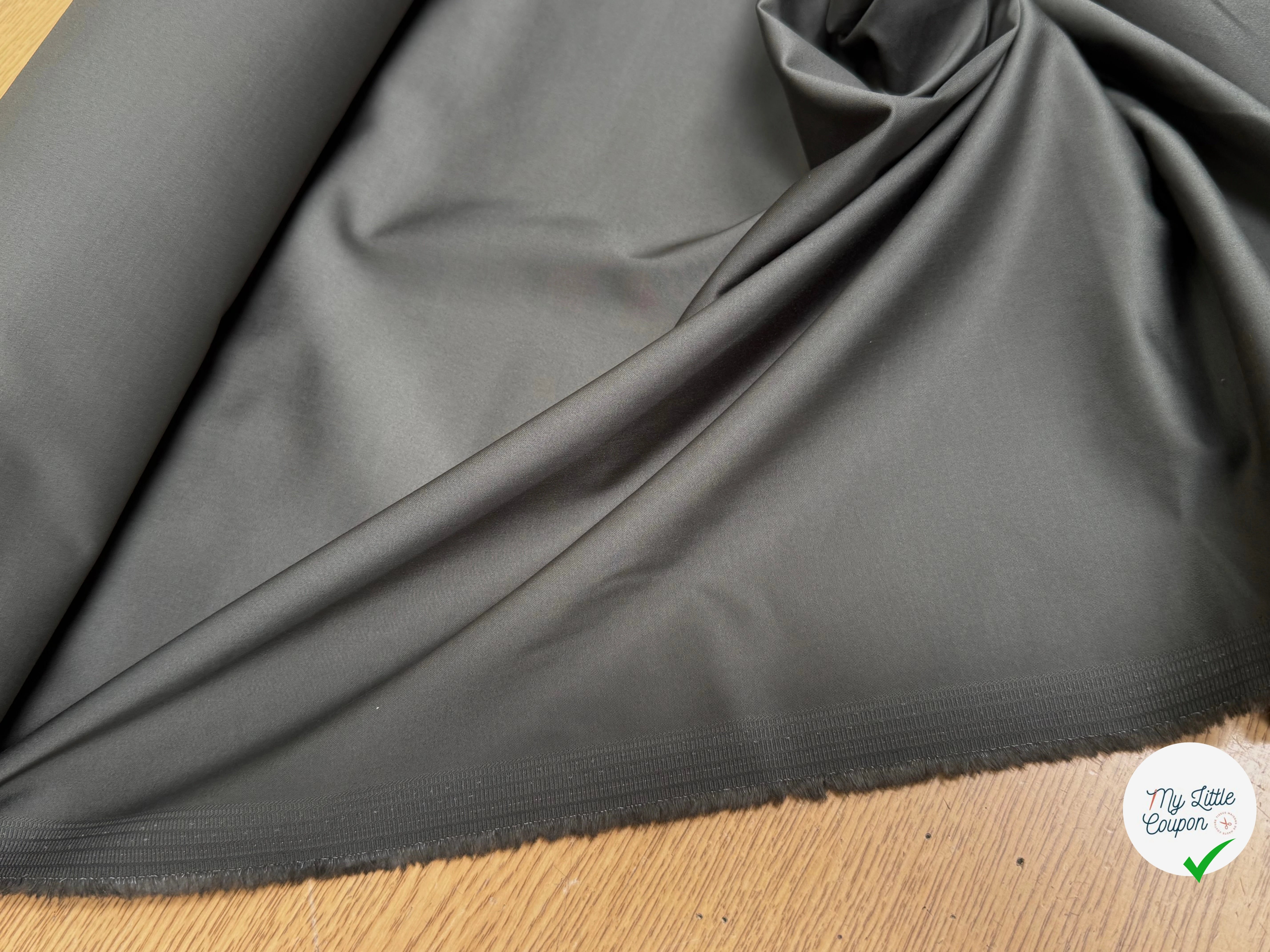 SATIN DE COTON GRIS FONCÉ QUALITÉ COUTURE STRETCH - My Little Coupon