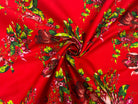 SATIN DE COTON IMPRIMÉ BOUQUET ROUGEOYANT MSO