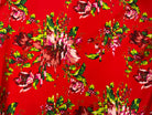 SATIN DE COTON IMPRIMÉ BOUQUET ROUGEOYANT MSO