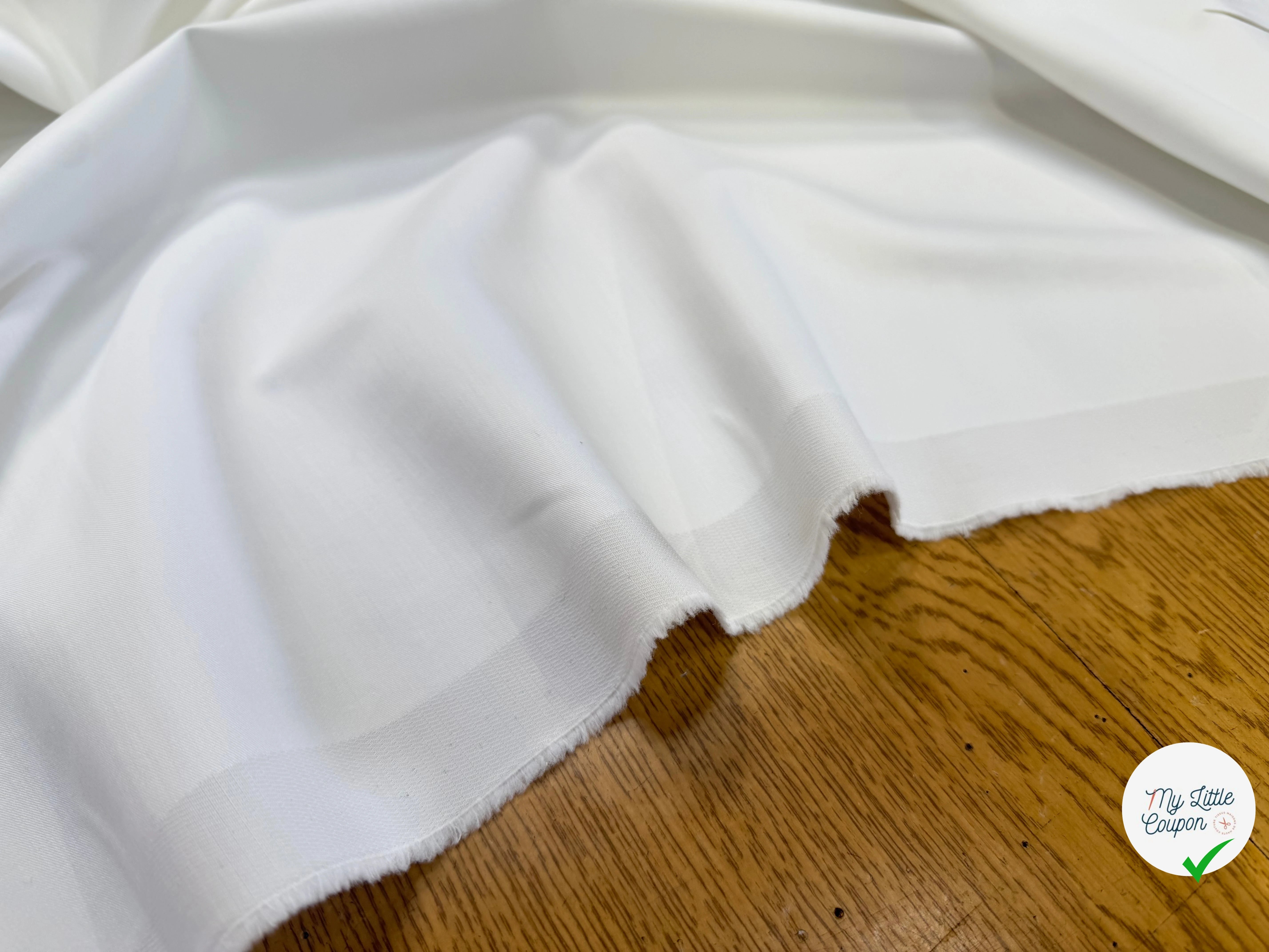 SATIN DE COTON LOURD BLANC OPTIQUE - My Little Coupon
