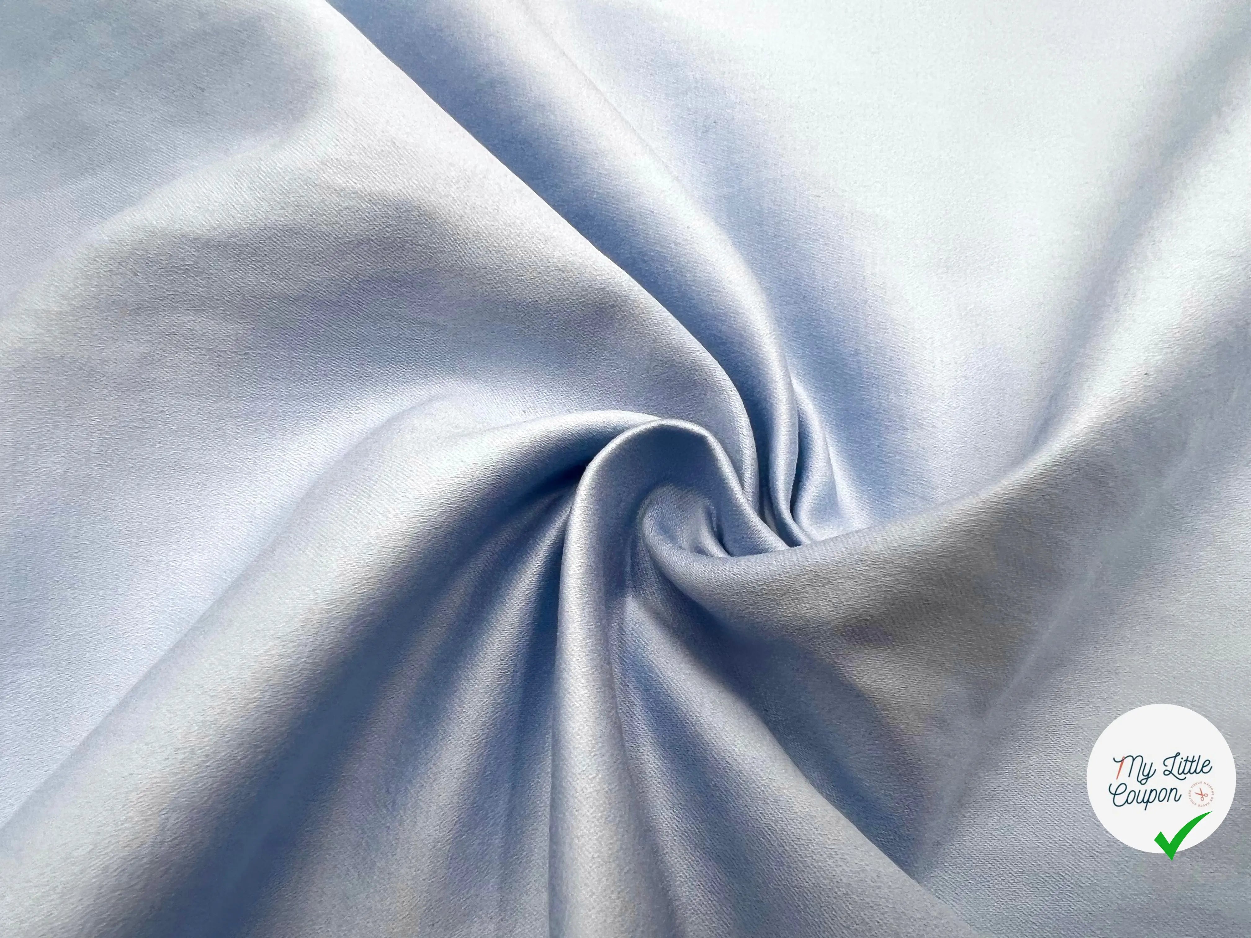 SATIN DE COTON LOURD BLEU CIEL - My Little Coupon - tissu - coudre