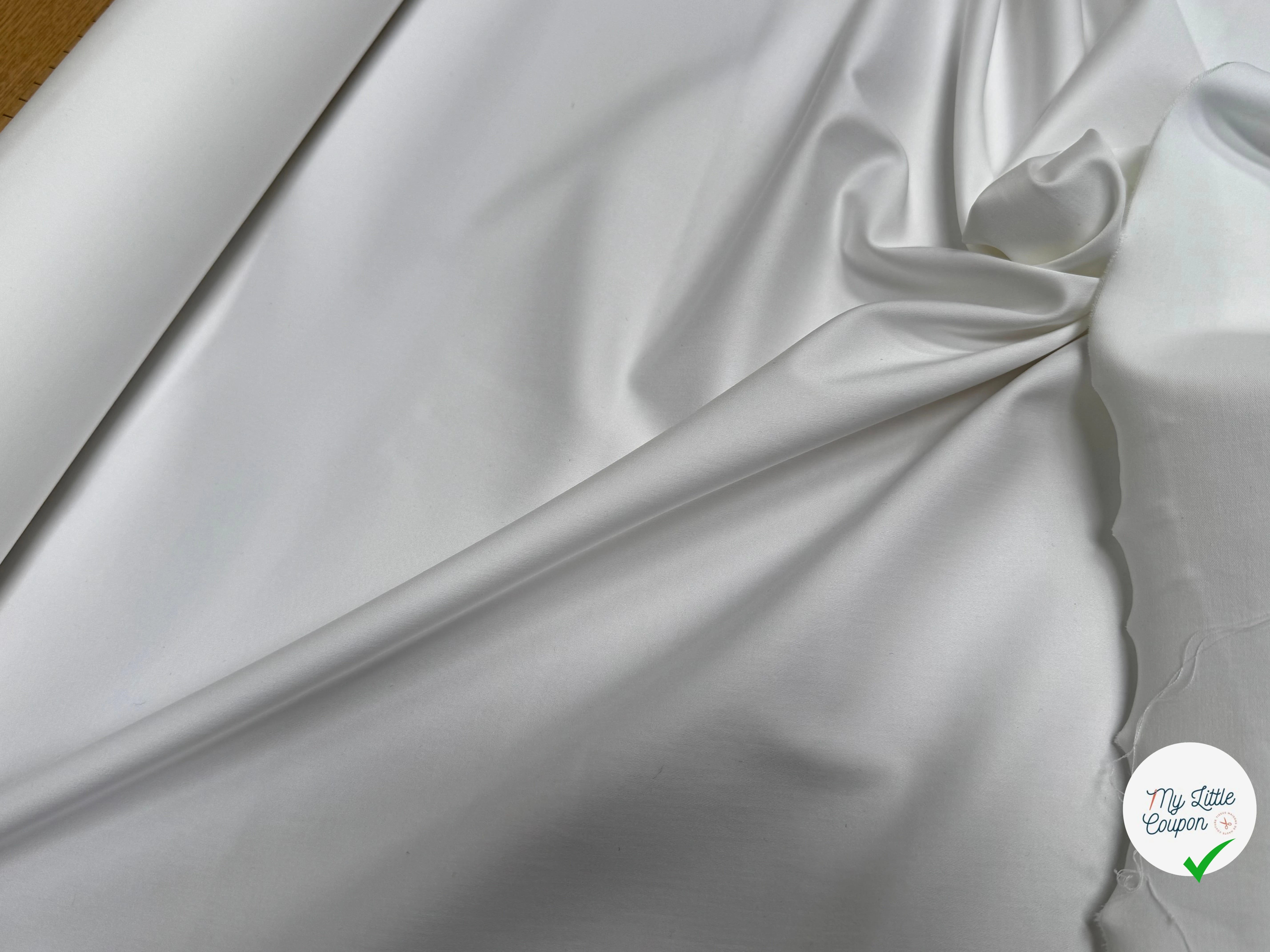 SATIN DE COTON LOURD QUALITÉ COUTURE CHIC BLANC - My Little Coupon