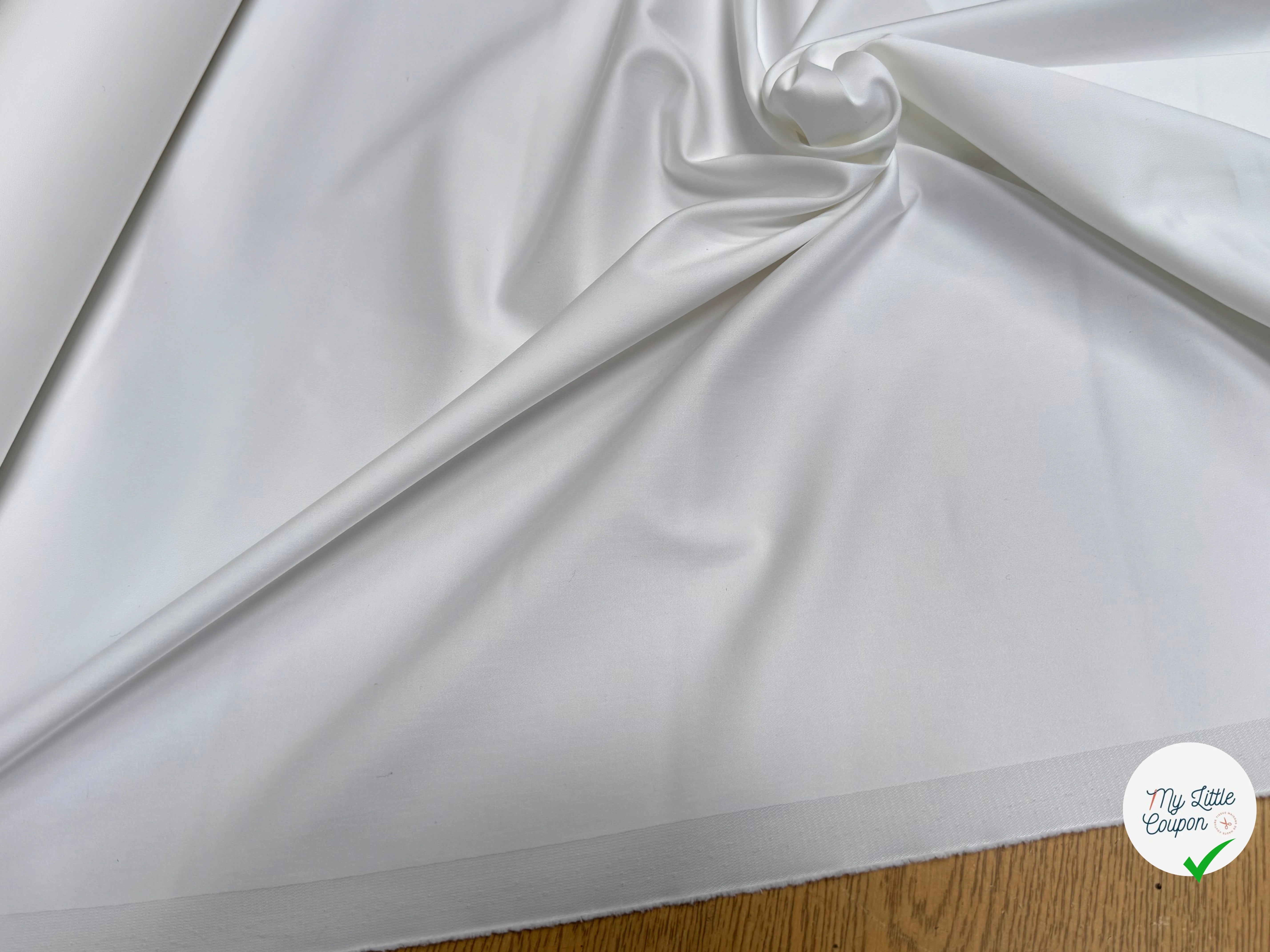 SATIN DE COTON LOURD QUALITÉ COUTURE CHIC BLANC - My Little Coupon