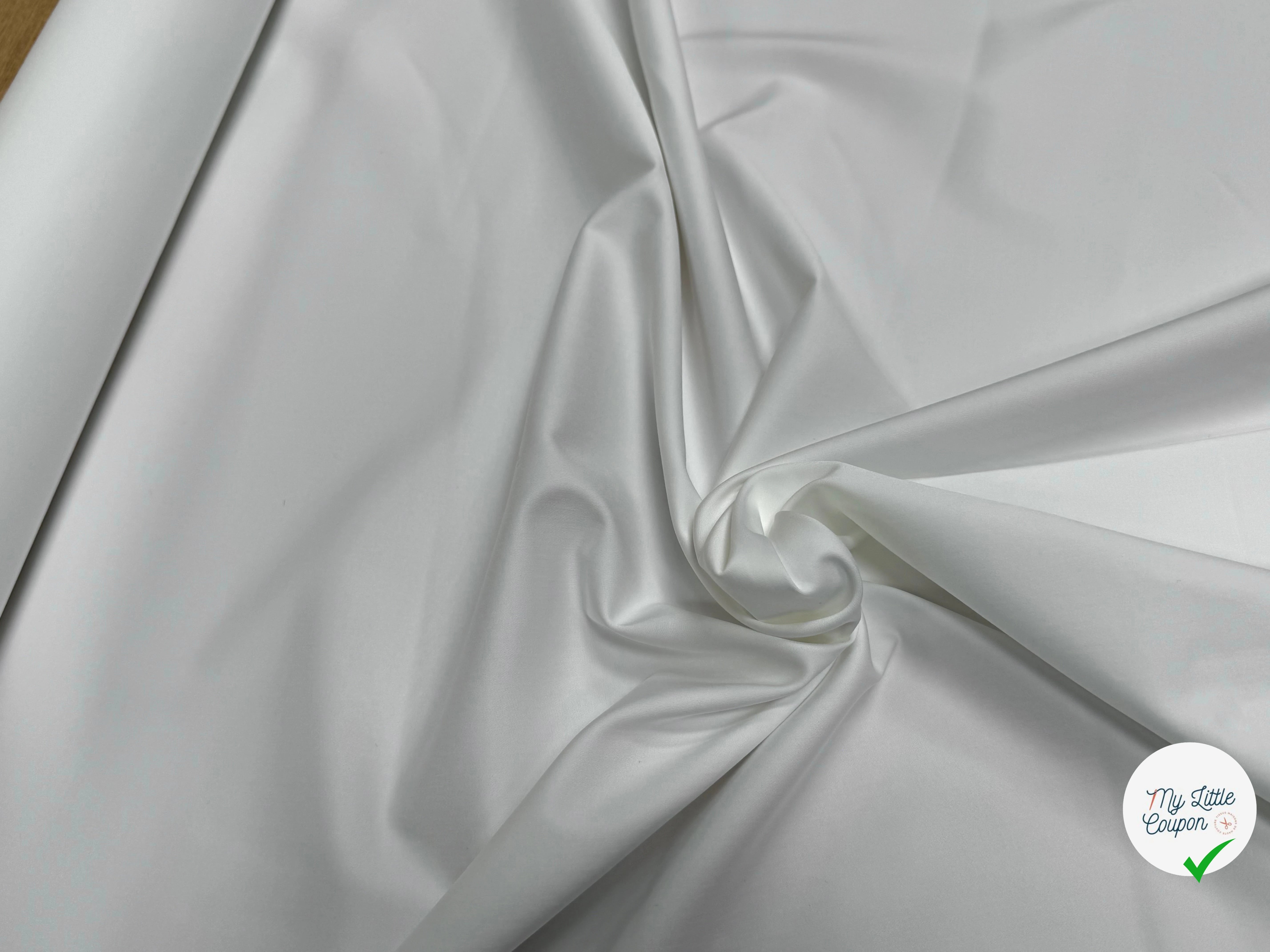 SATIN DE COTON LOURD QUALITÉ COUTURE CHIC BLANC - My Little Coupon