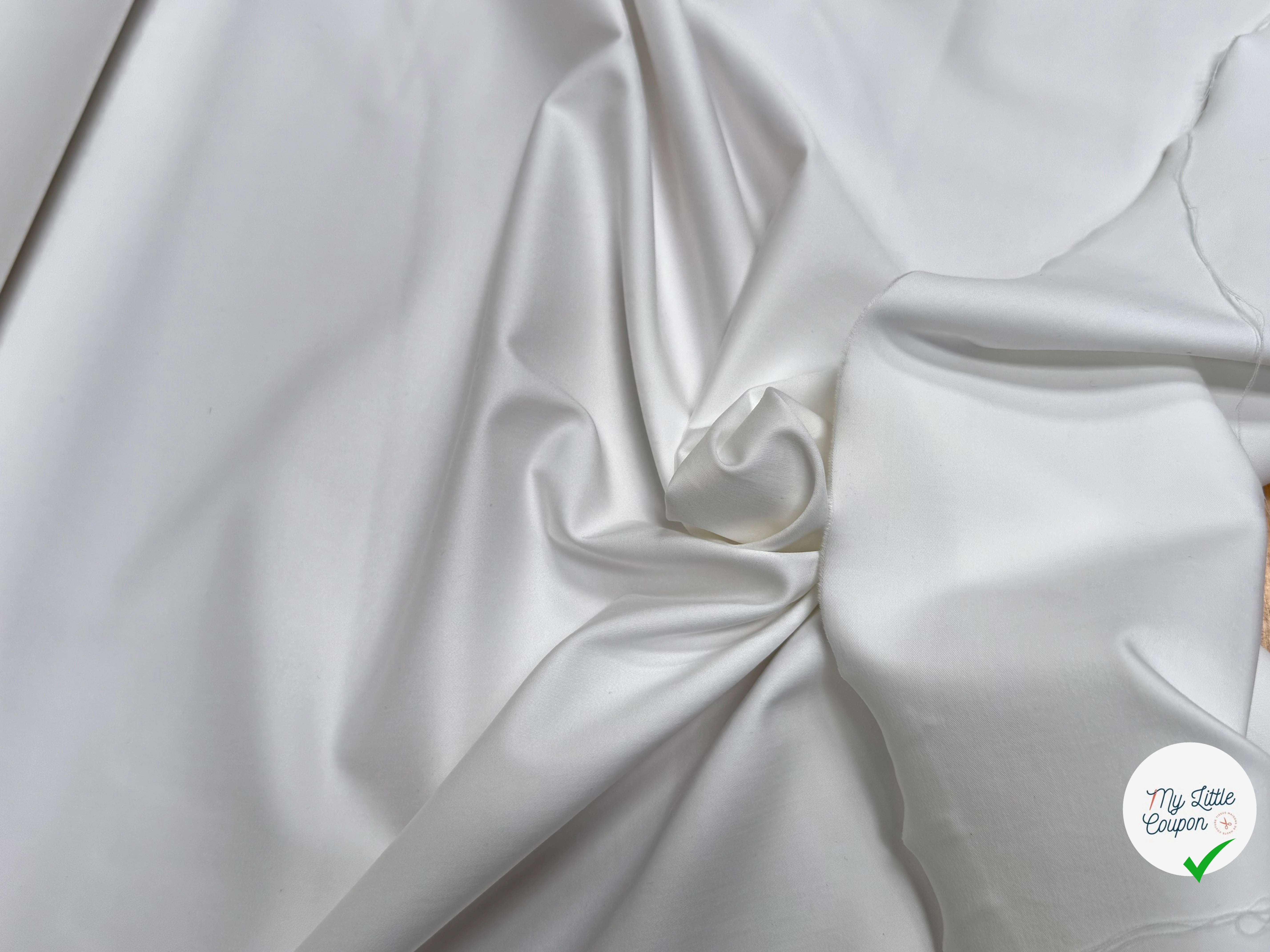 SATIN DE COTON LOURD QUALITÉ COUTURE CHIC BLANC - My Little Coupon