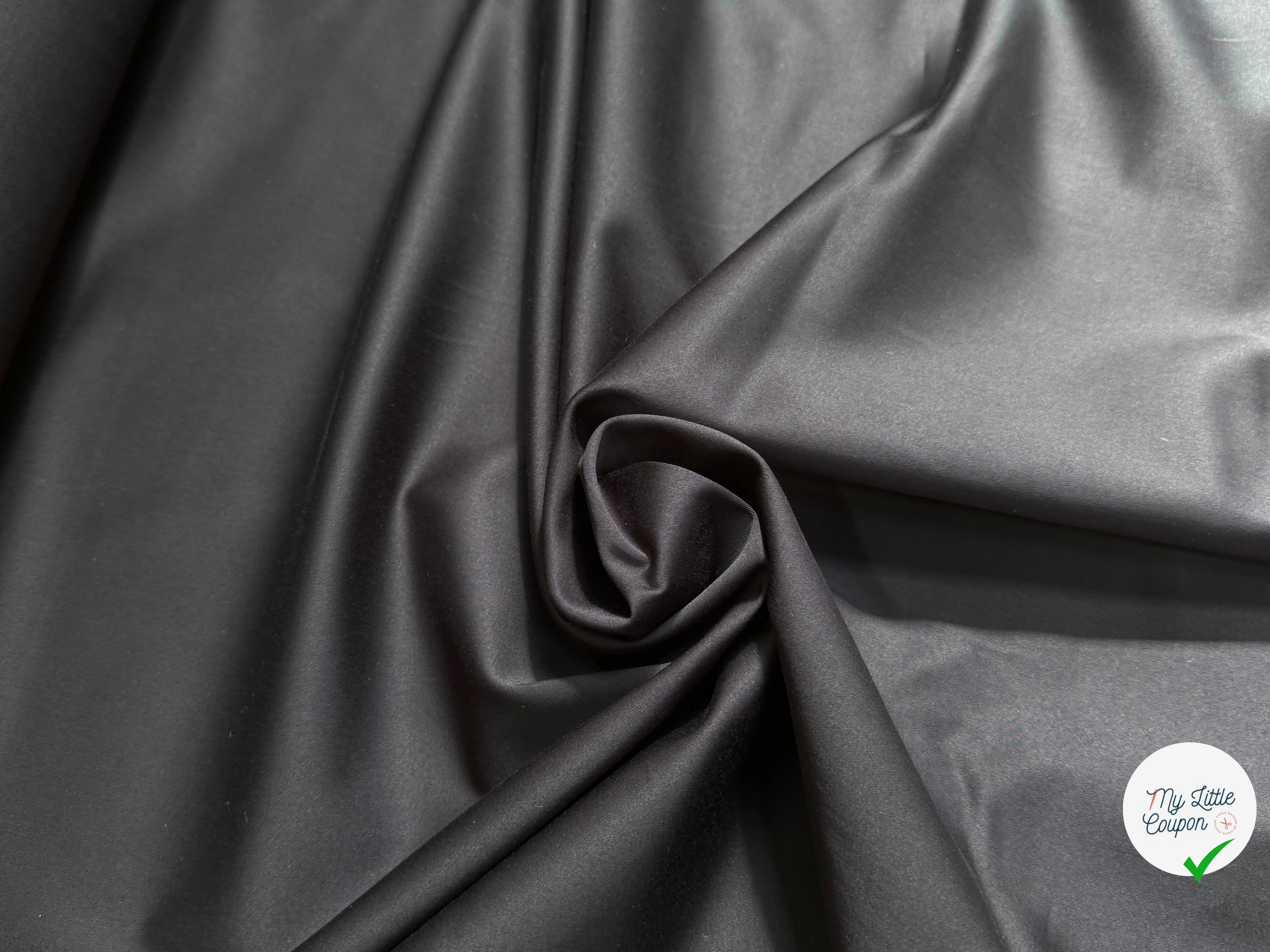 SATIN DE COTON LOURD ULTRA STRETCH NOIR TENUE ÉLÉGANTE - My Little Coupon