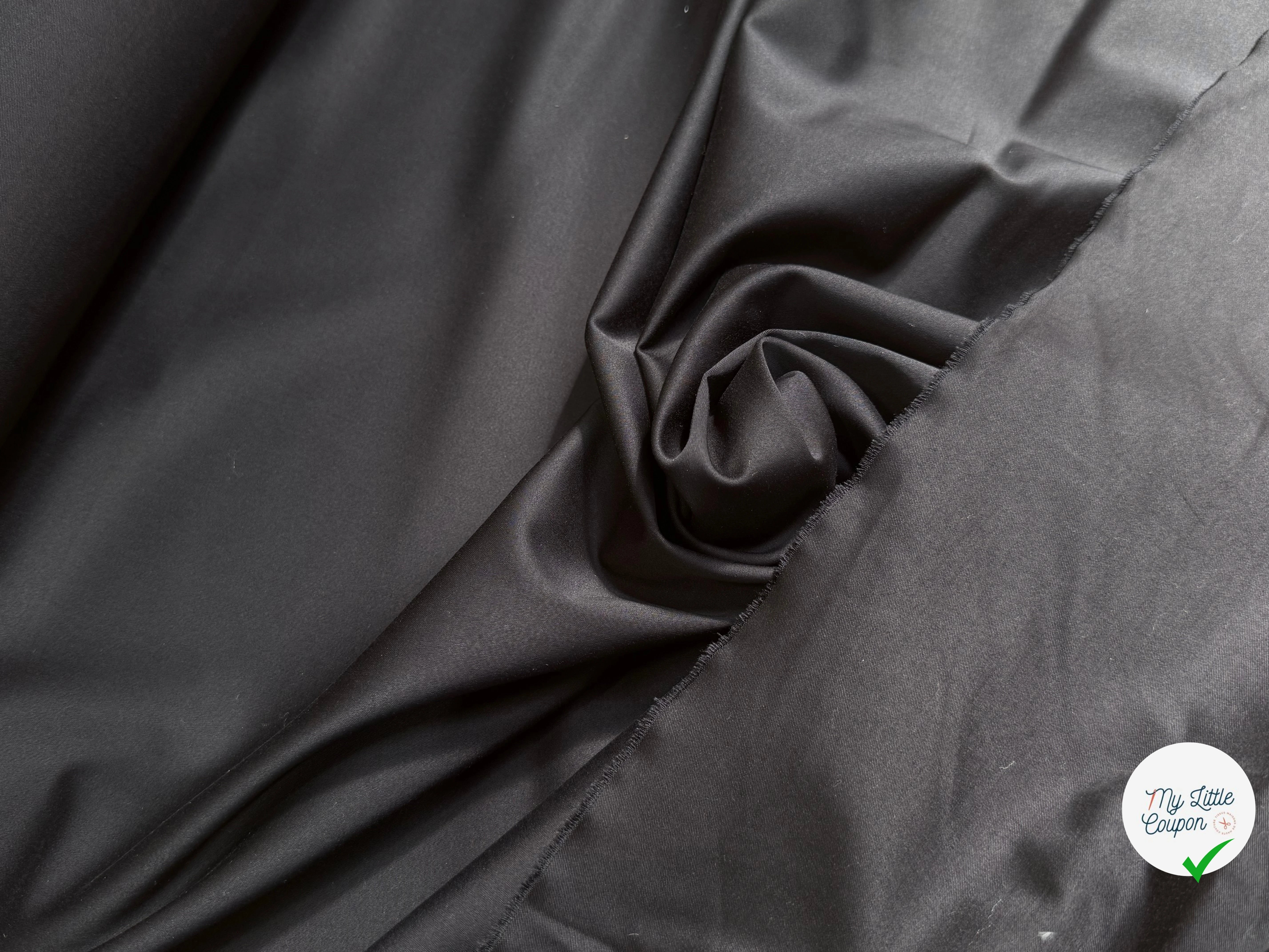SATIN DE COTON LOURD ULTRA STRETCH NOIR TENUE ÉLÉGANTE - My Little Coupon