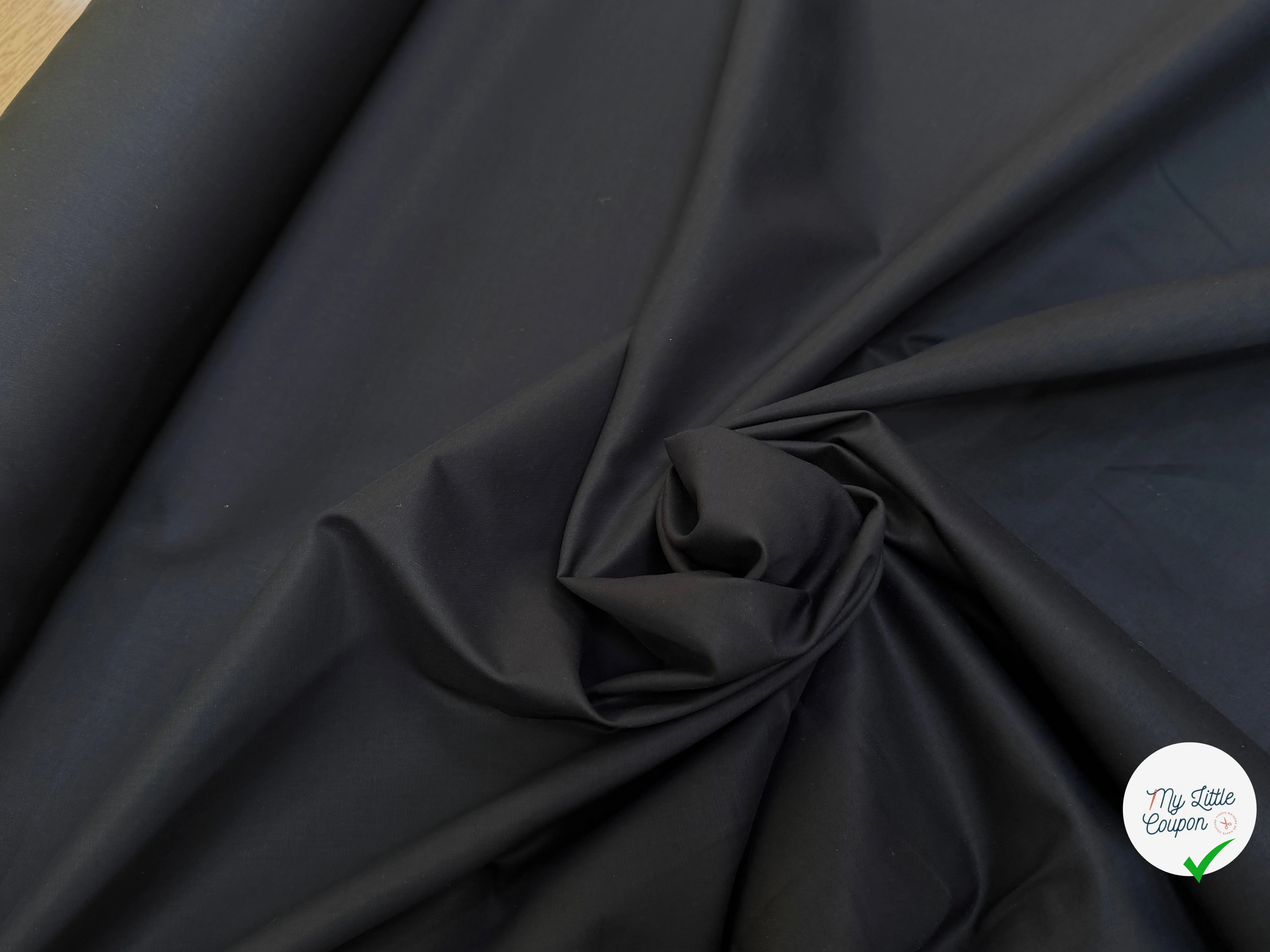 SATIN DE COTON NOIR SUPERBE TOUCHER 100% COTON - My Little Coupon