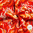SATIN DE COTON TISSU IMPRIMÉ ABSTRAIT ORANGE - My Little Coupon