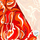 SATIN DE COTON TISSU IMPRIMÉ ABSTRAIT ORANGE - My Little Coupon