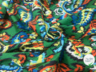 SATIN DE COTON TISSU IMPRIMÉ ABSTRAIT VERT - My Little Coupon