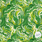 SATIN DE COTON TISSU IMPRIMÉ ABSTRAIT VERT - My Little Coupon