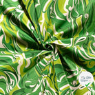 SATIN DE COTON TISSU IMPRIMÉ ABSTRAIT VERT - My Little Coupon
