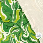 SATIN DE COTON TISSU IMPRIMÉ ABSTRAIT VERT - My Little Coupon