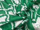 SATIN DE COTON TISSU IMPRIMÉ ABSTRAIT VERT - My Little Coupon