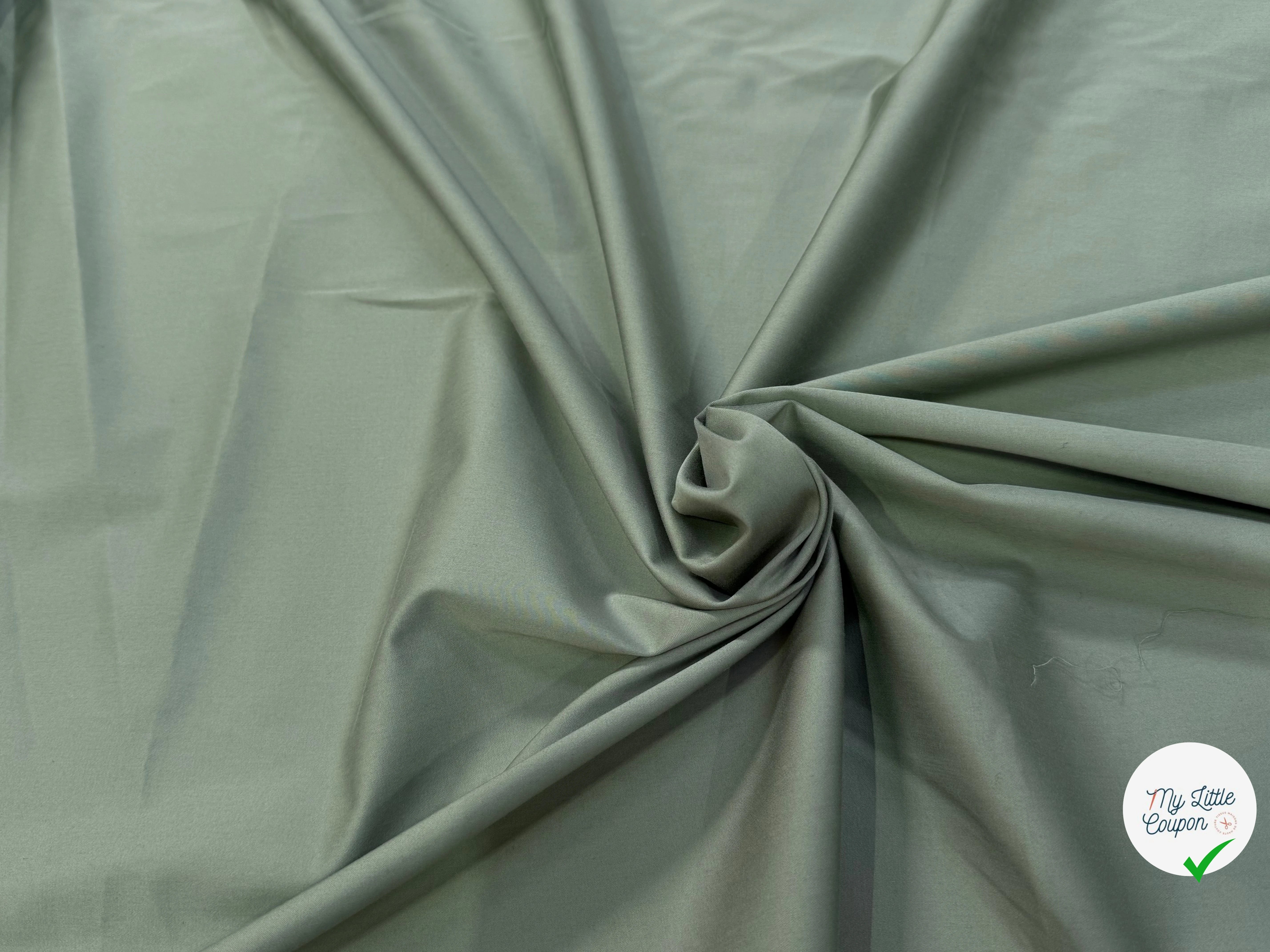 SATIN DE COTON VERT MENTHE CLAIRE STRETCH - My Little Coupon
