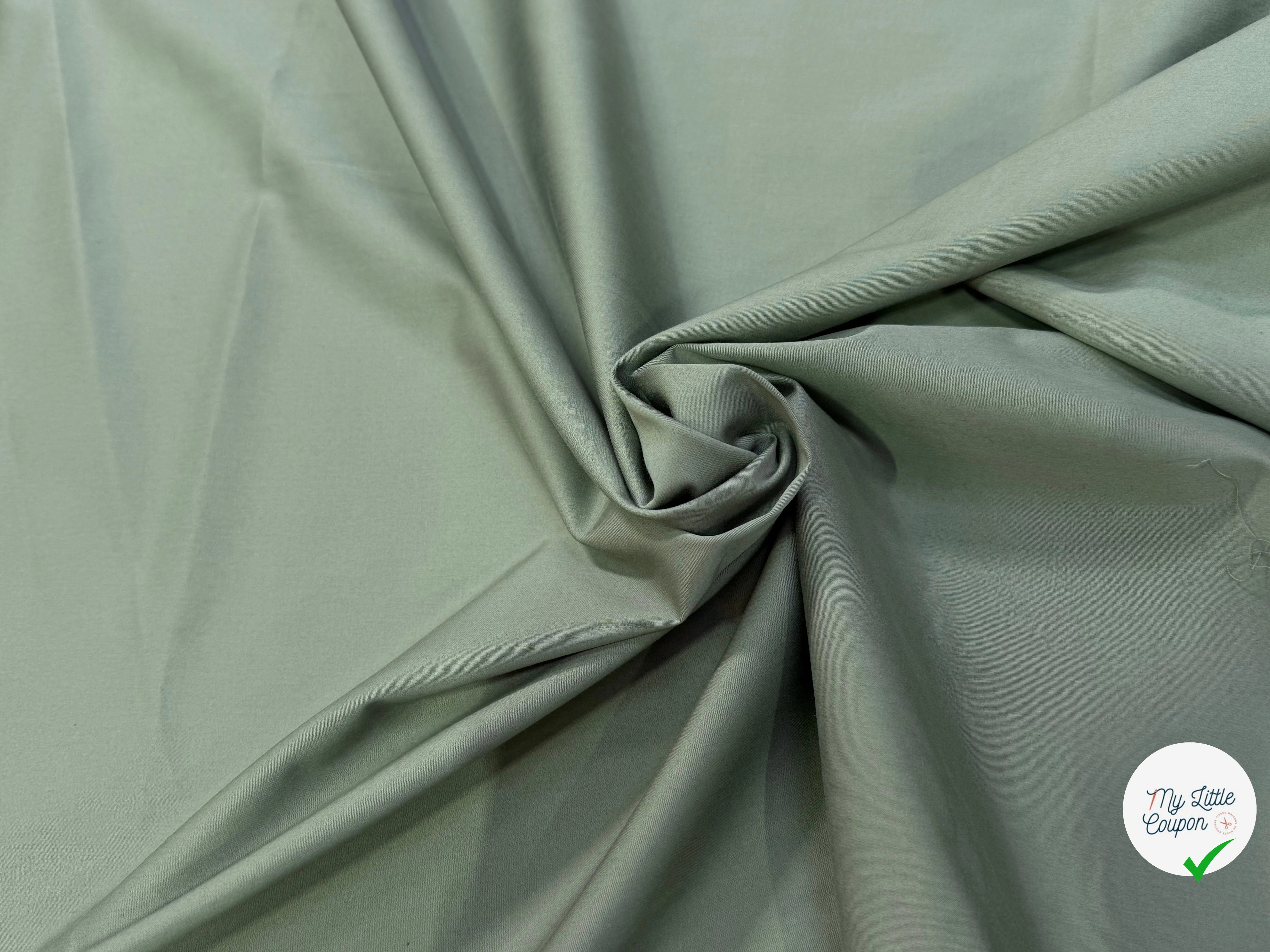 SATIN DE COTON VERT MENTHE CLAIRE STRETCH - My Little Coupon