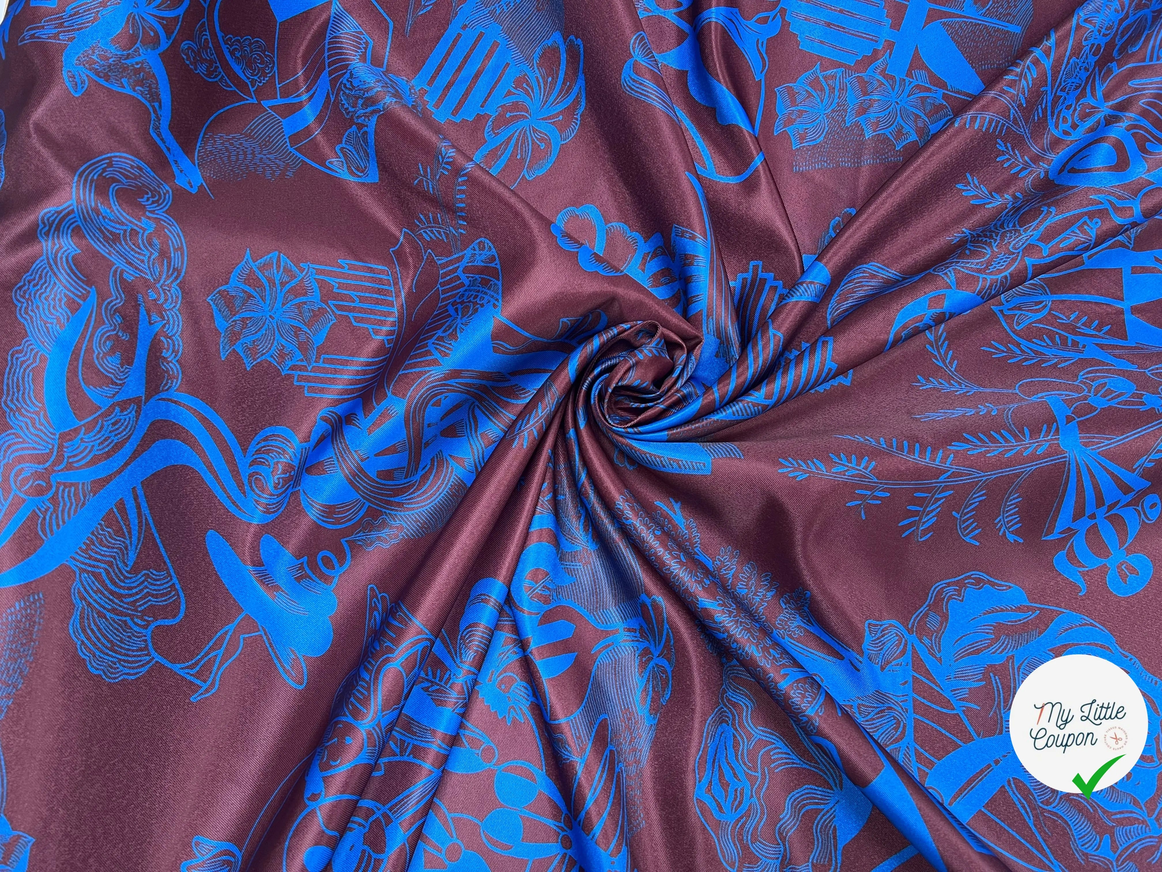 SATIN DE FLEURS LEGEREMENT SERGÉ - My Little Coupon