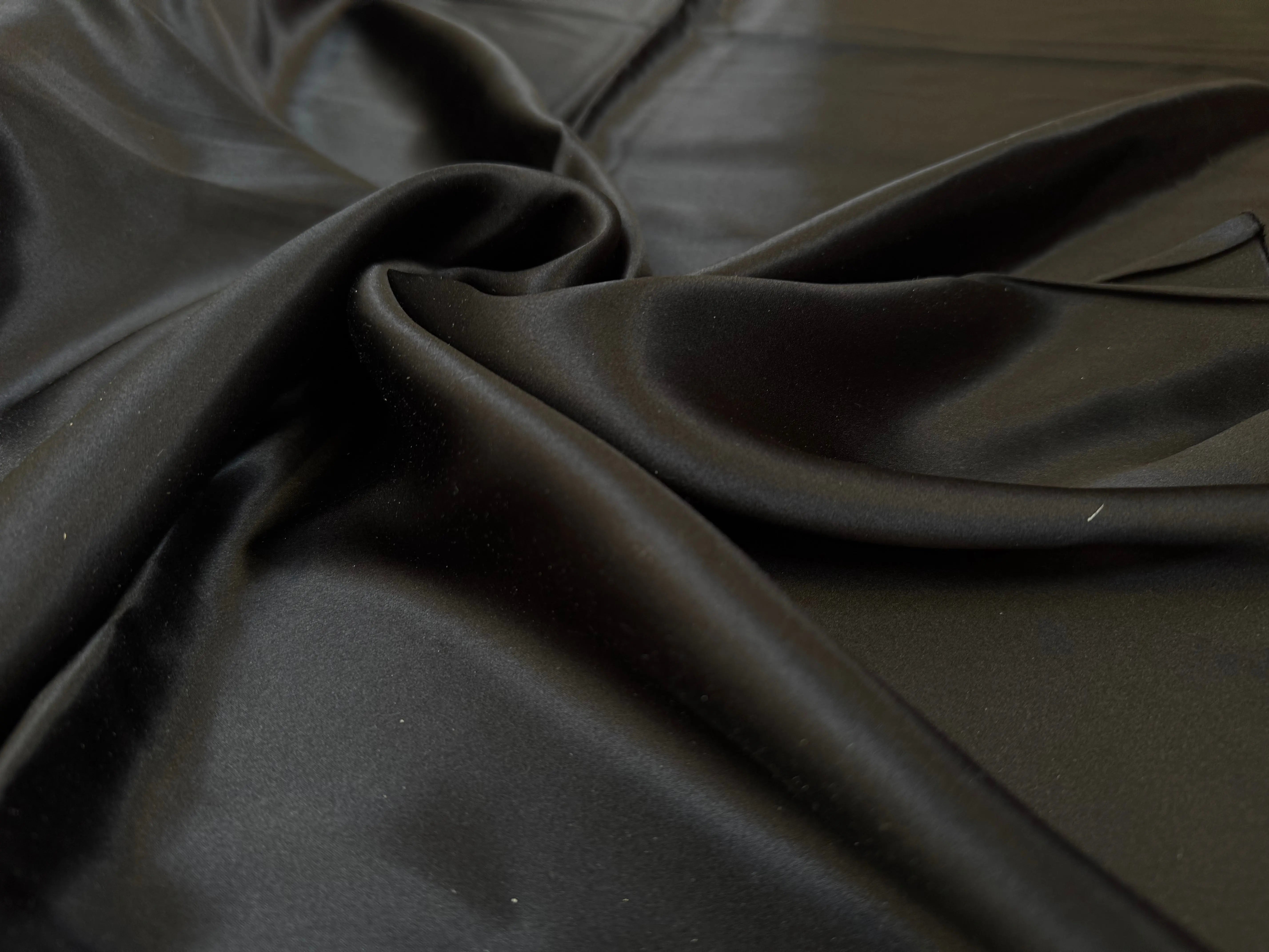 SATIN DE SOIE 100% SOIE UNIE NOIR - My Little Coupon