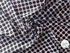 SATIN DE SOIE EXTENSIBLE POIS NOIRS SUR FOND ROSE - My Little Coupon - tissu - coudre