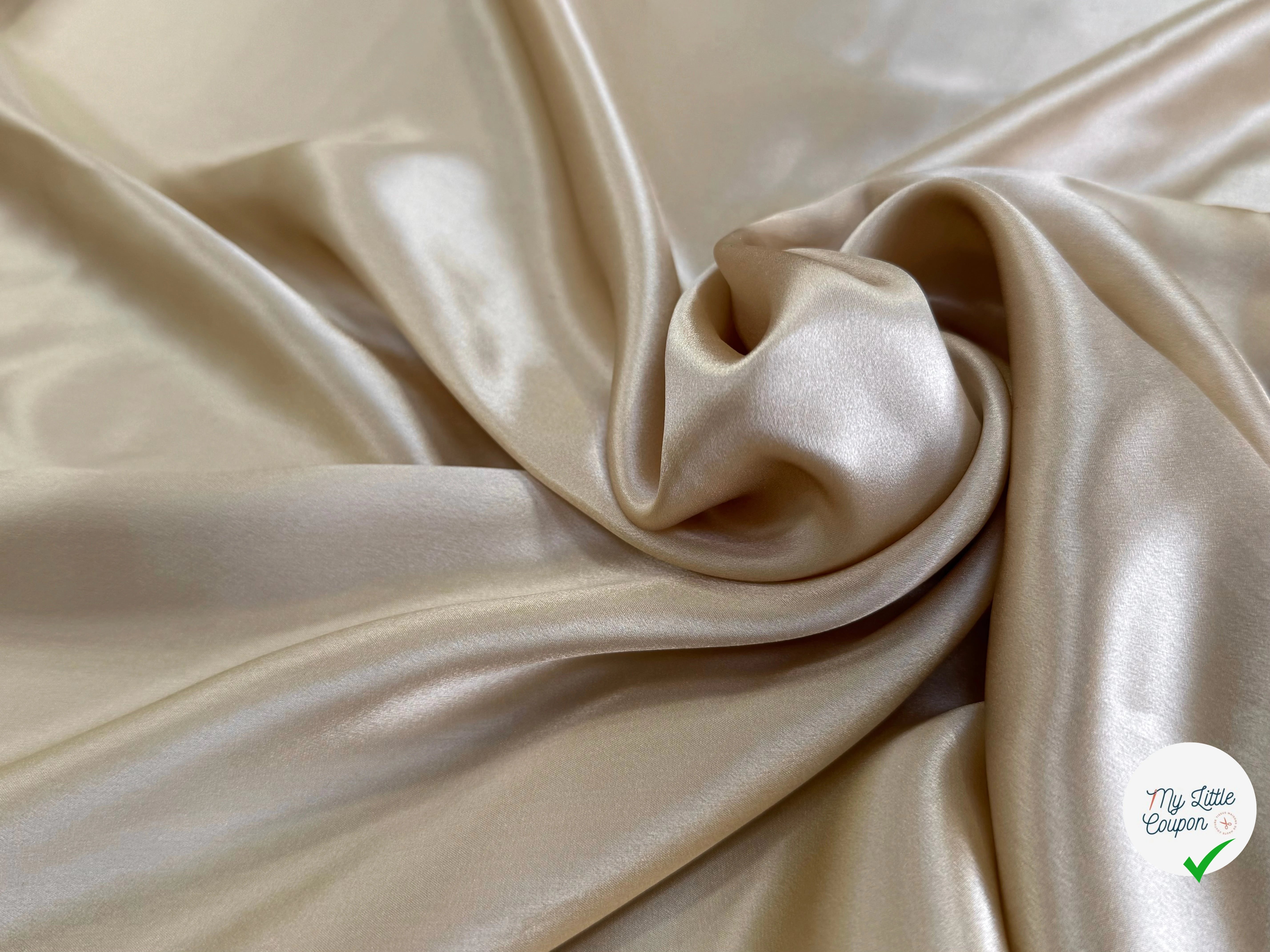 SATIN DE SOIE FLUIDE 110 DE LAIZE BEIGE CHIC - My Little Coupon