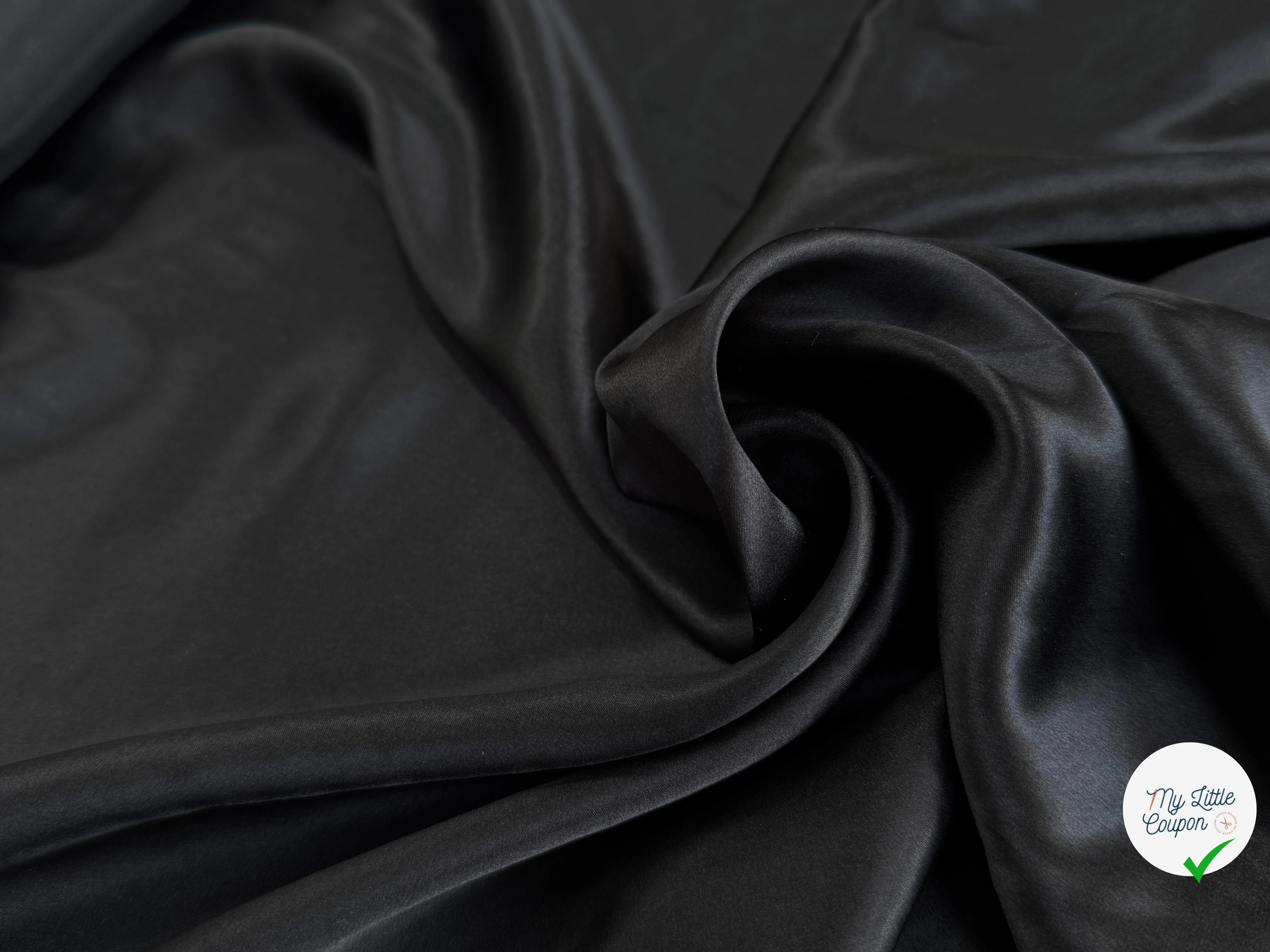 SATIN DE SOIE FLUIDE 110 DE LAIZE NOIR - My Little Coupon