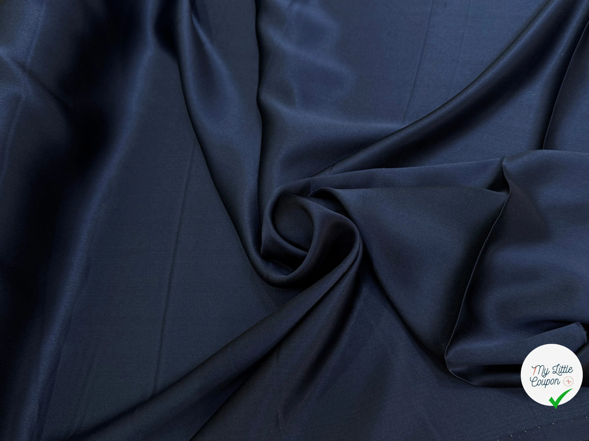 SATIN DE SOIE FLUIDE BLEU MARINE ULTRA CHIC - My Little Coupon