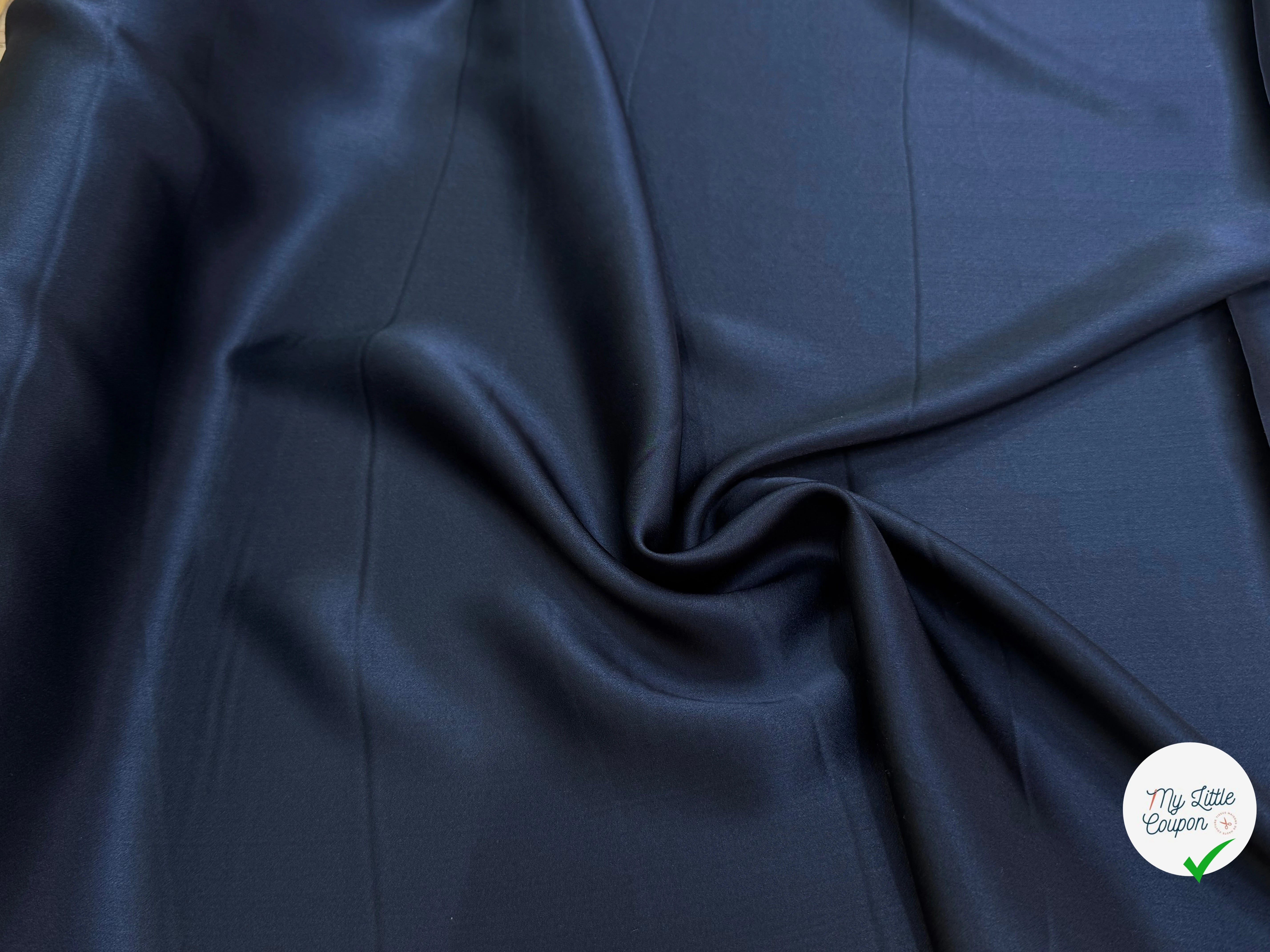 SATIN DE SOIE FLUIDE BLEU MARINE ULTRA CHIC - My Little Coupon
